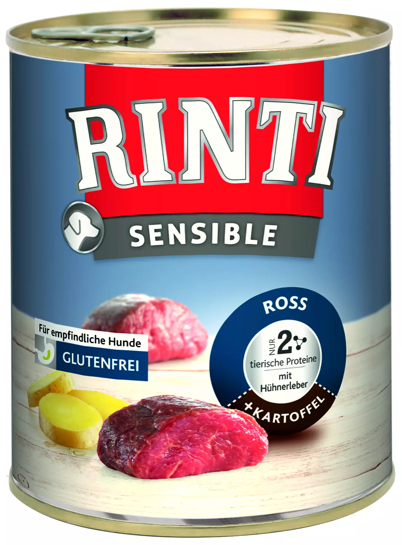 Rinti Sensible Hundenassfutter Adult getreidefrei 800 g Ross & Kartoffel