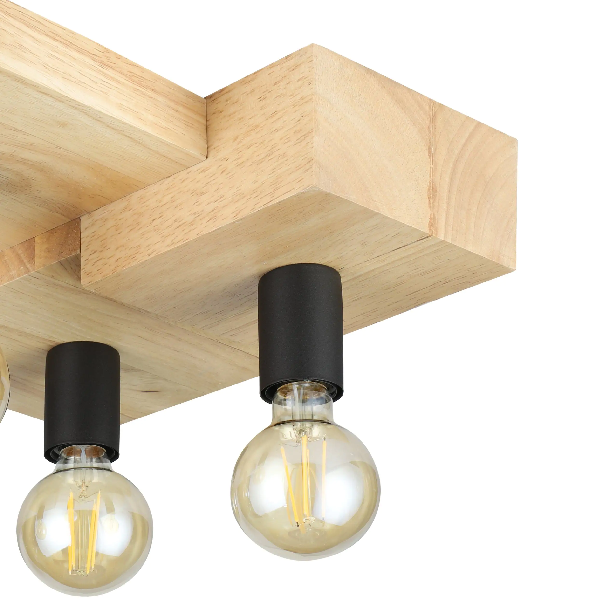 Eglo Deckenleuchte Halkin schwarz Holzoptik 43 x 40 cm