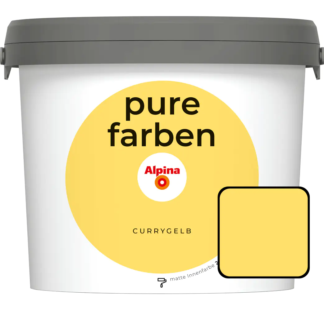 Alpina Pure Farben Wandfarbe currygelb 2,5 L