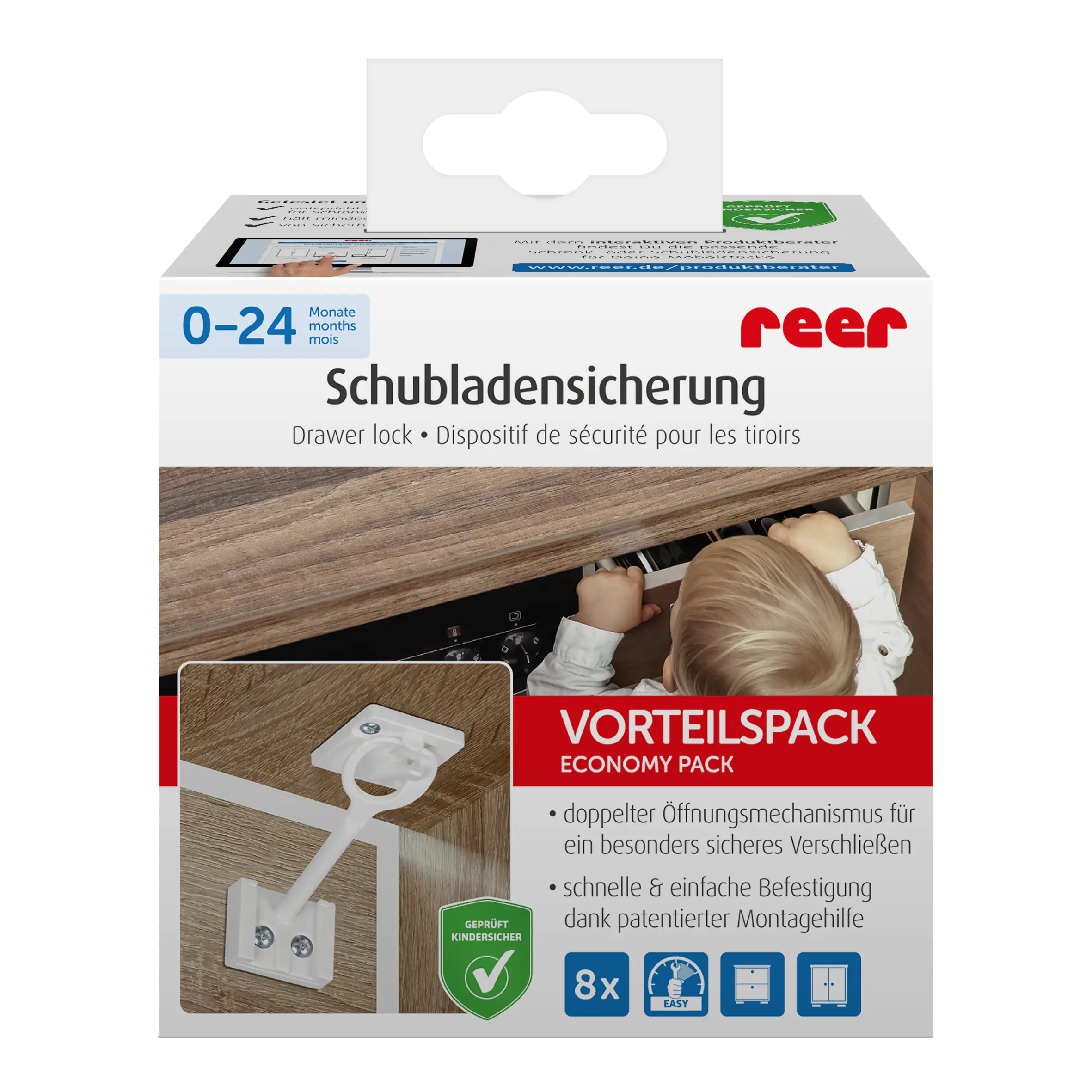 Reer Schubladensicherung Vorteilspack 8 Stück