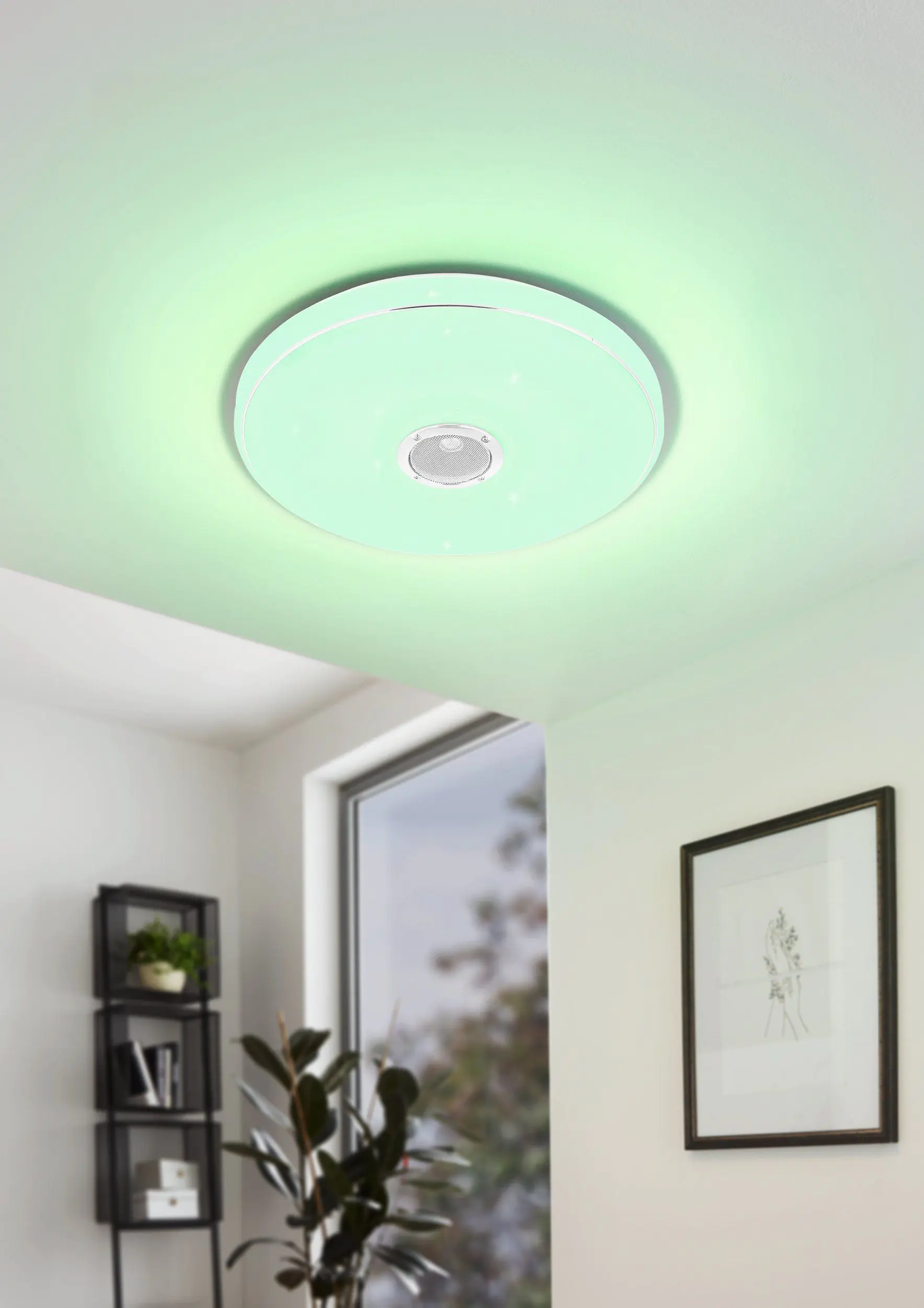 Eglo RGB Led Bad-Deckenleuchte Milazzo weiß Fernbedienung Kristall-Effekt