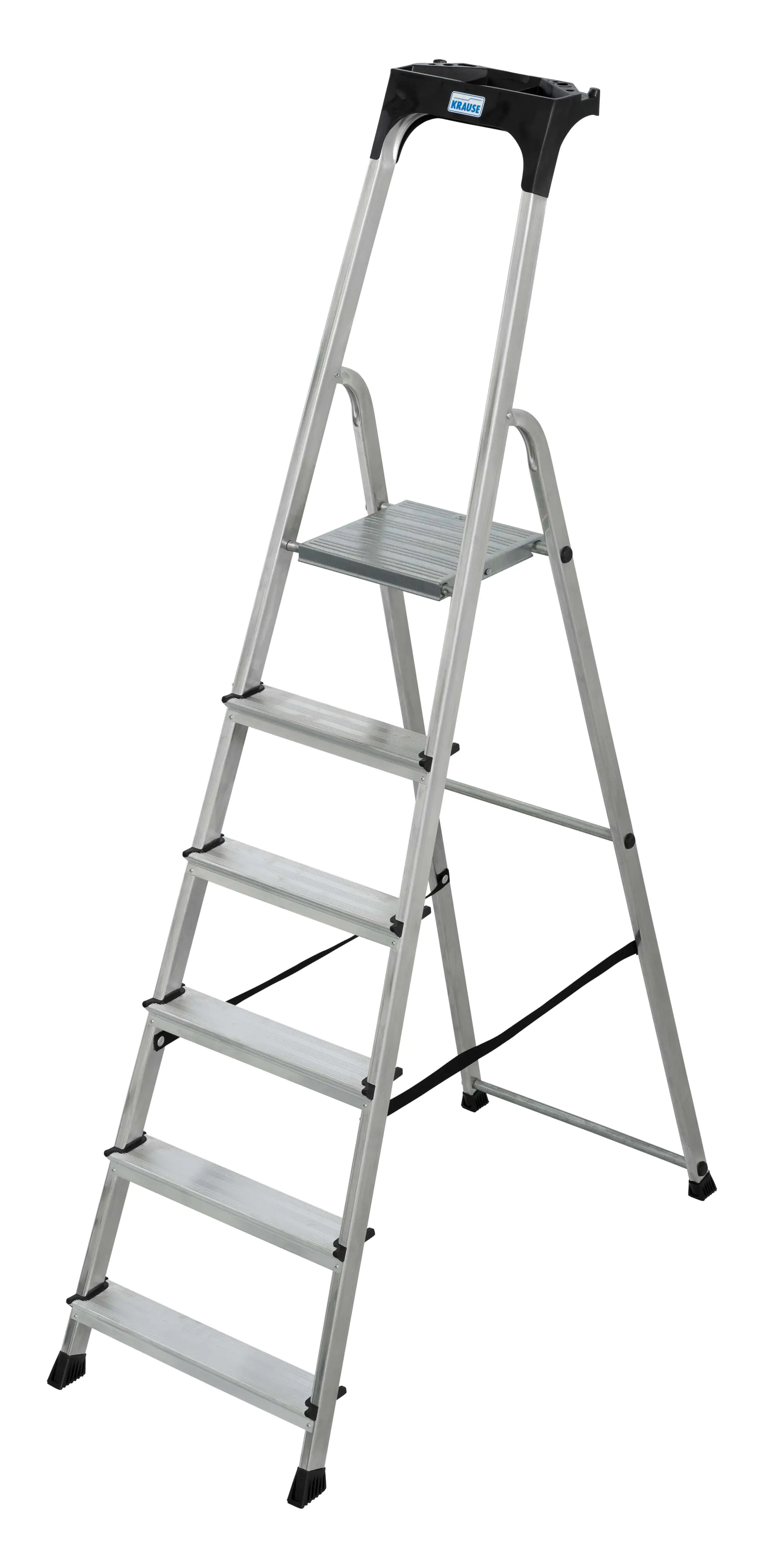 Krause Aluminium Stufen-Stehleiter CORDA 6 Stufen mit Ablageschale 3,20 m