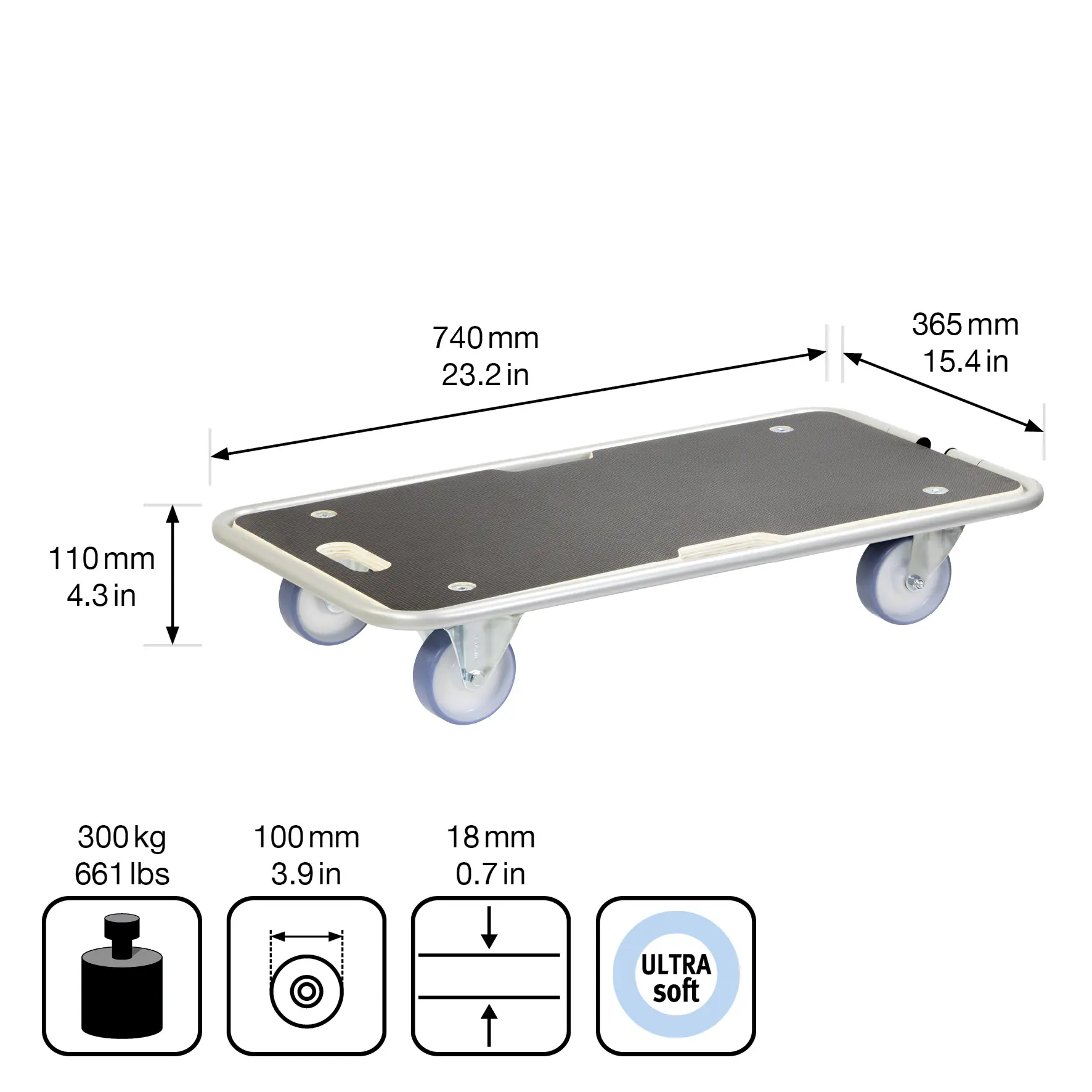 Wagner Transportwagen 74 x 37 cm Traglast 300 kg klappbar