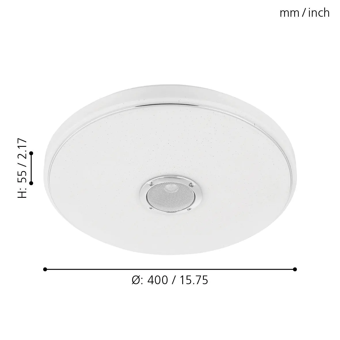 Eglo RGB Led Bad-Deckenleuchte Milazzo weiß Fernbedienung Kristall-Effekt