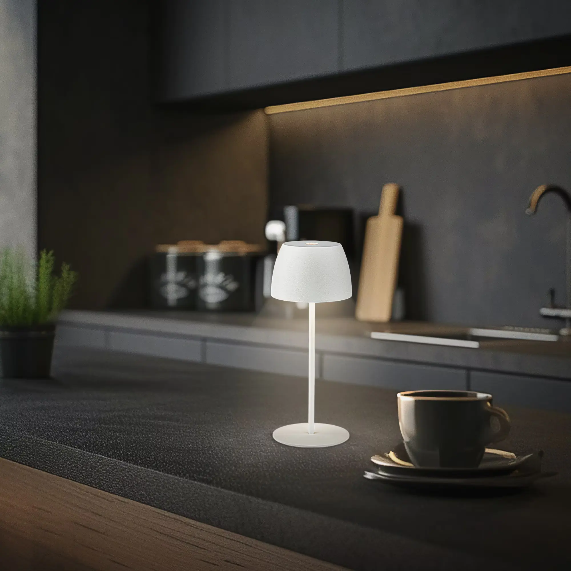 DiKa LED Akku-Tischleuchte Serina Mini Touch weiß 20 x 8 cm warmweiß 
