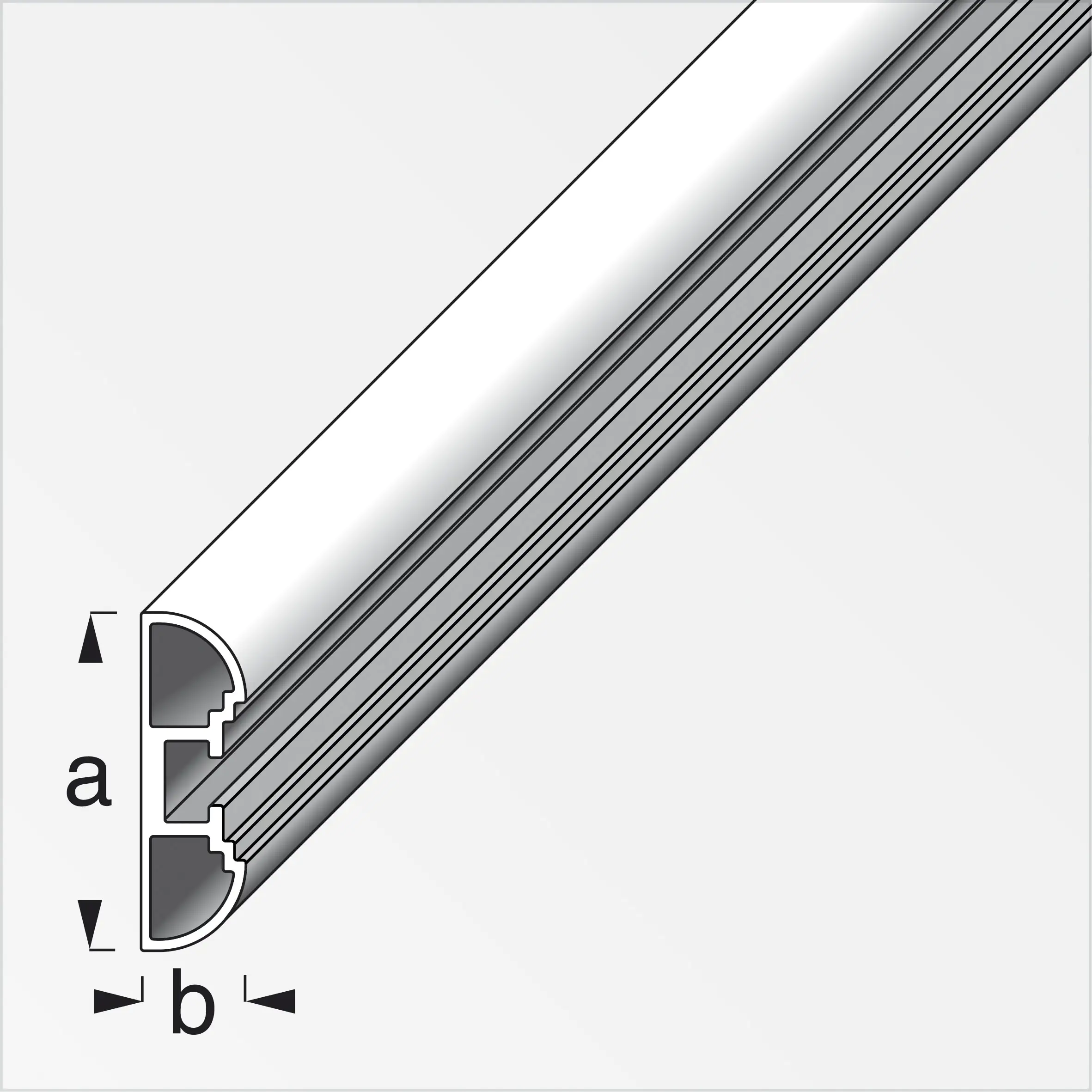 coaxis®-Profil, extraschmal 2.5 m, 27.5 x 11 mm Aluminium roh blank