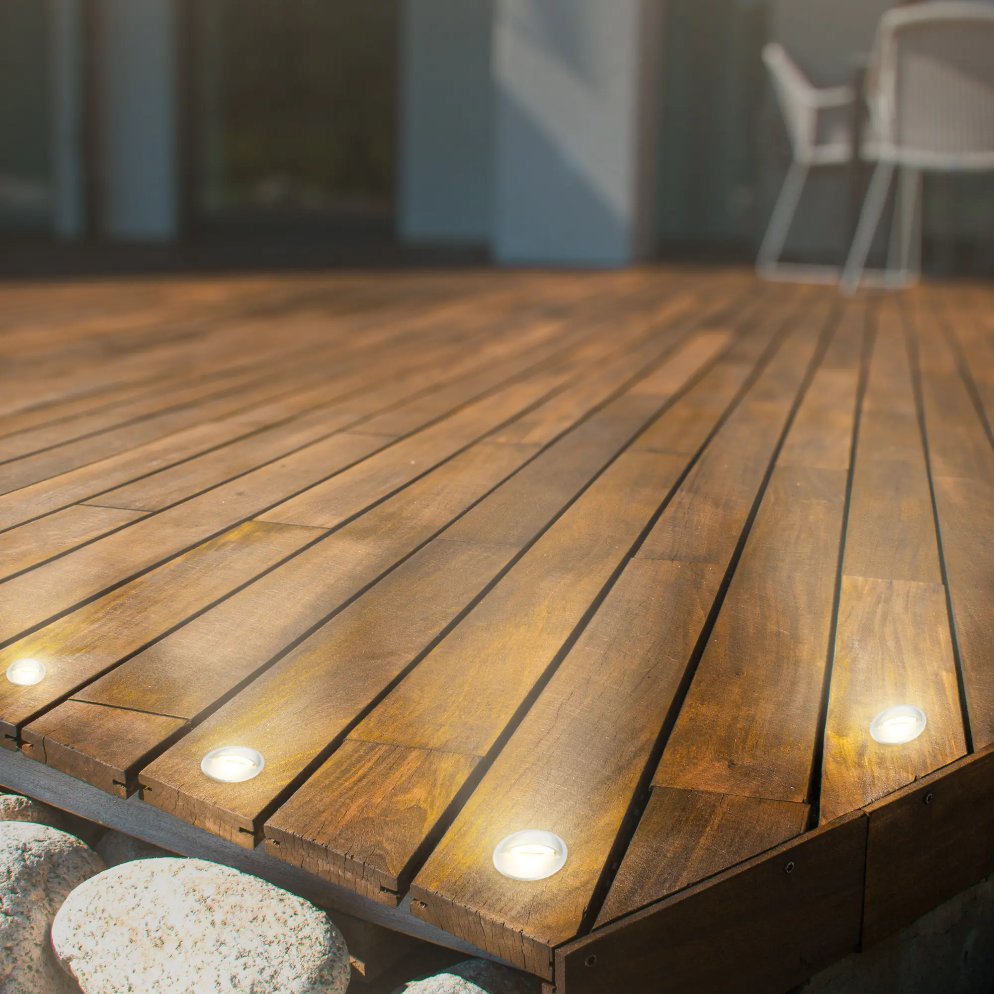 Briloner LED Außen-Bodenstrahler Teak Connect to Shine 3er Ergänzungsset 10 W warmweiß