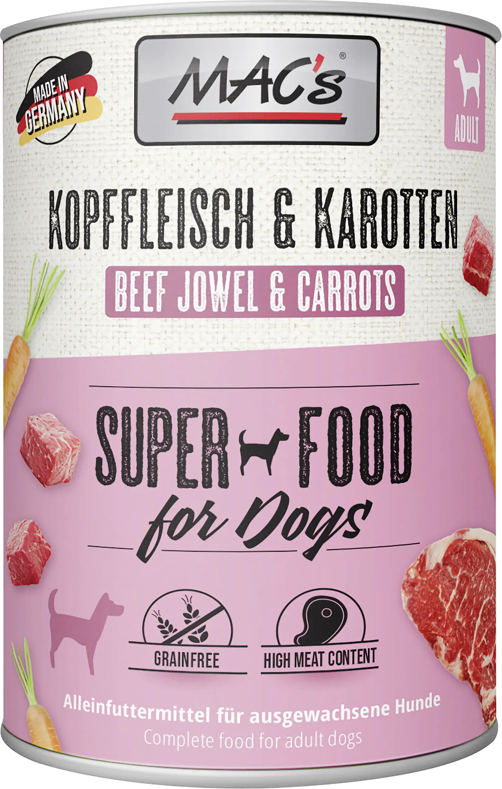 Macs Dog Hundenassfutter Adult getreidefrei 400 g Kopffleisch