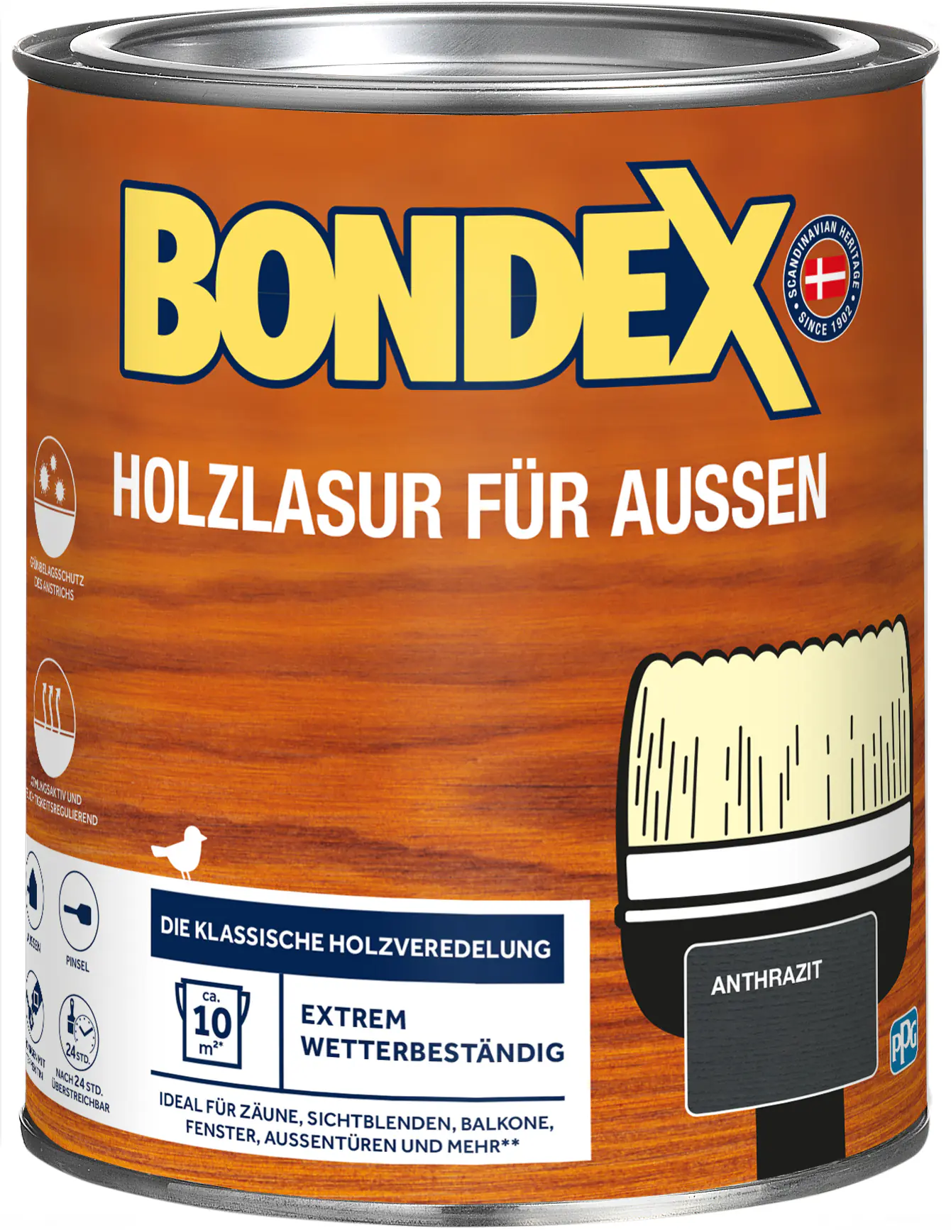 Bondex Holzlasur 0,75 L anthrazit 