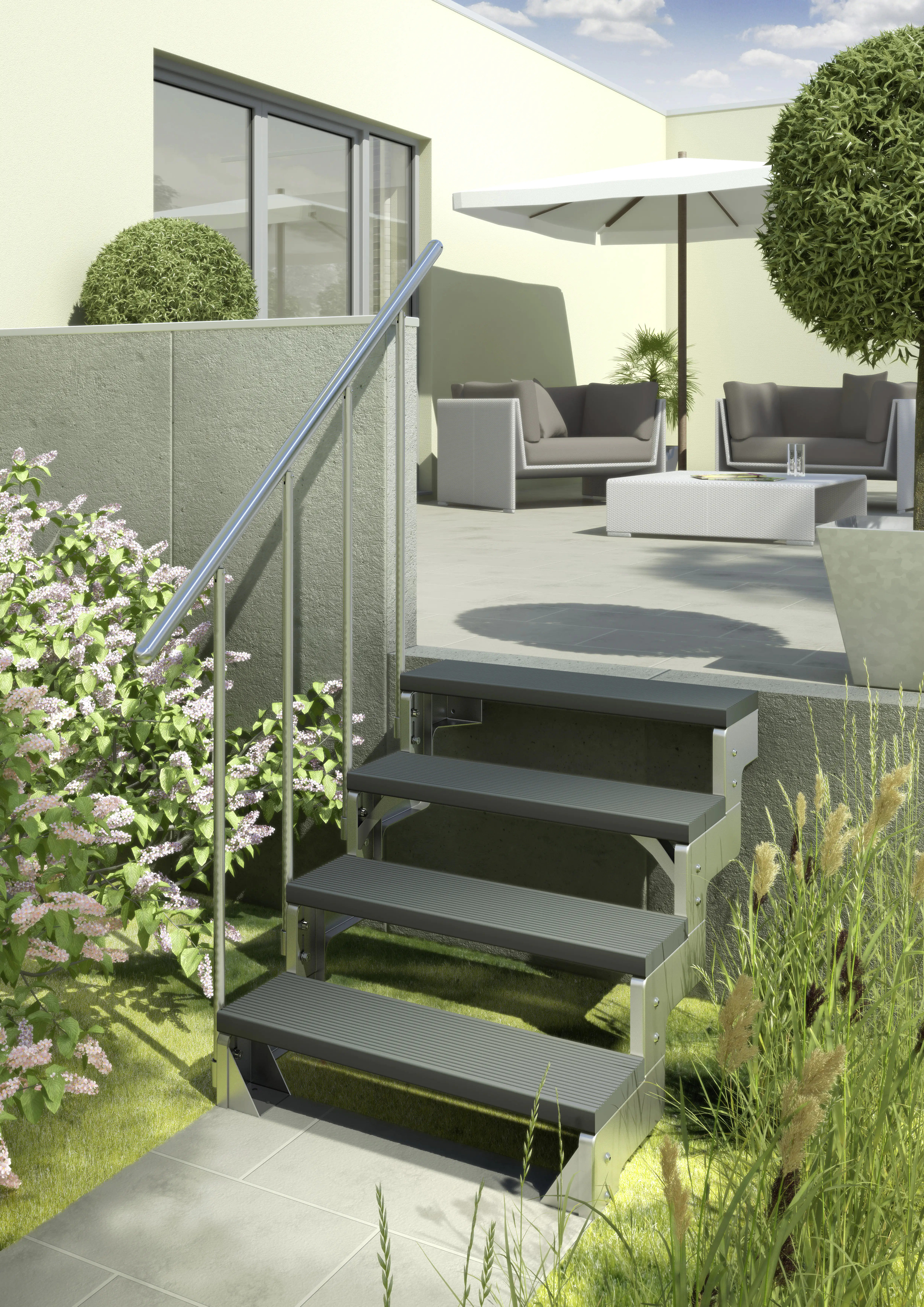 DOLLE Trimax-Stufe für Außentreppe Gardentop anthrazit