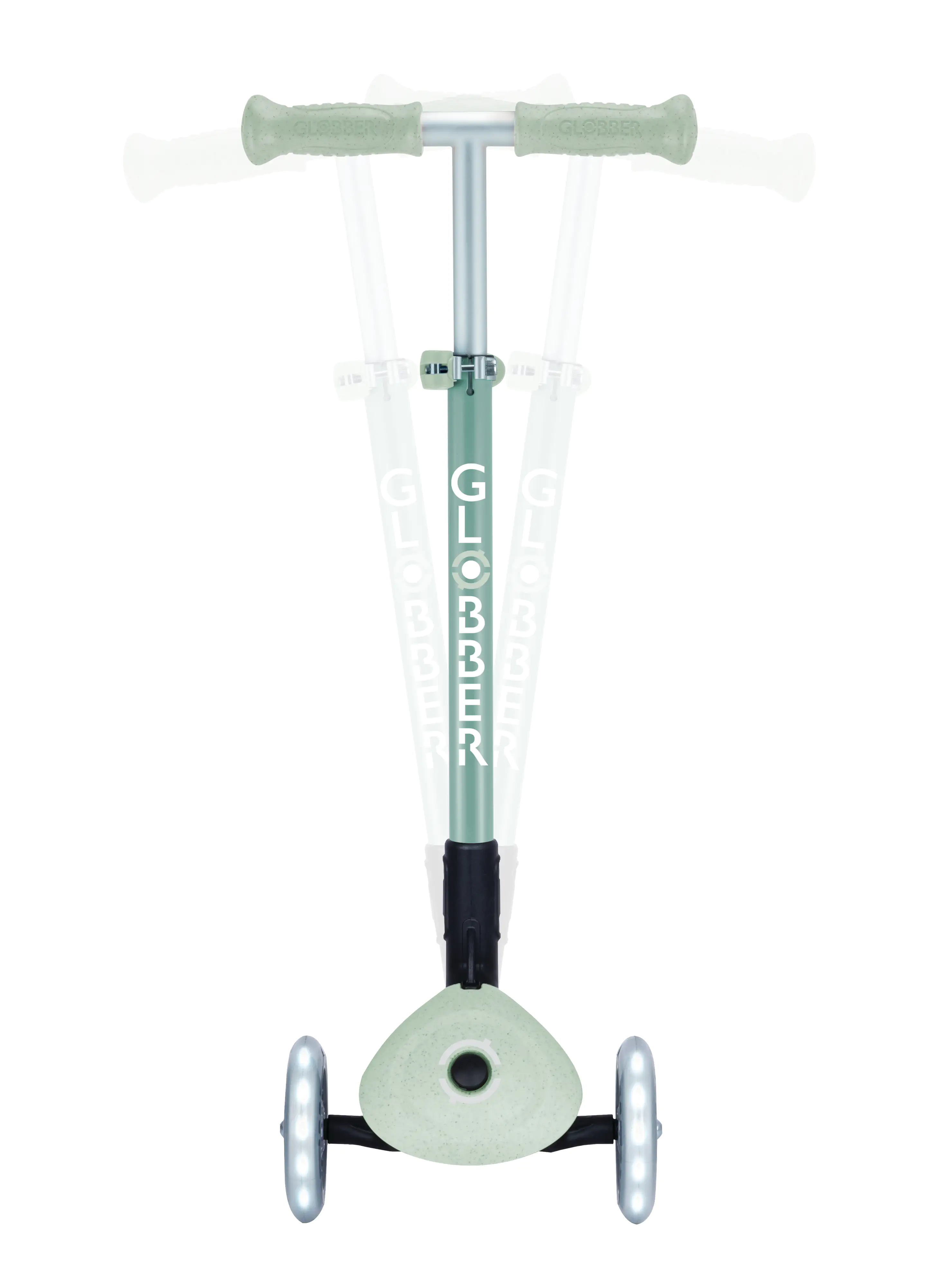 Globber Scooter Primo Foldable Lights Eco pistazie mit Leuchtrollen