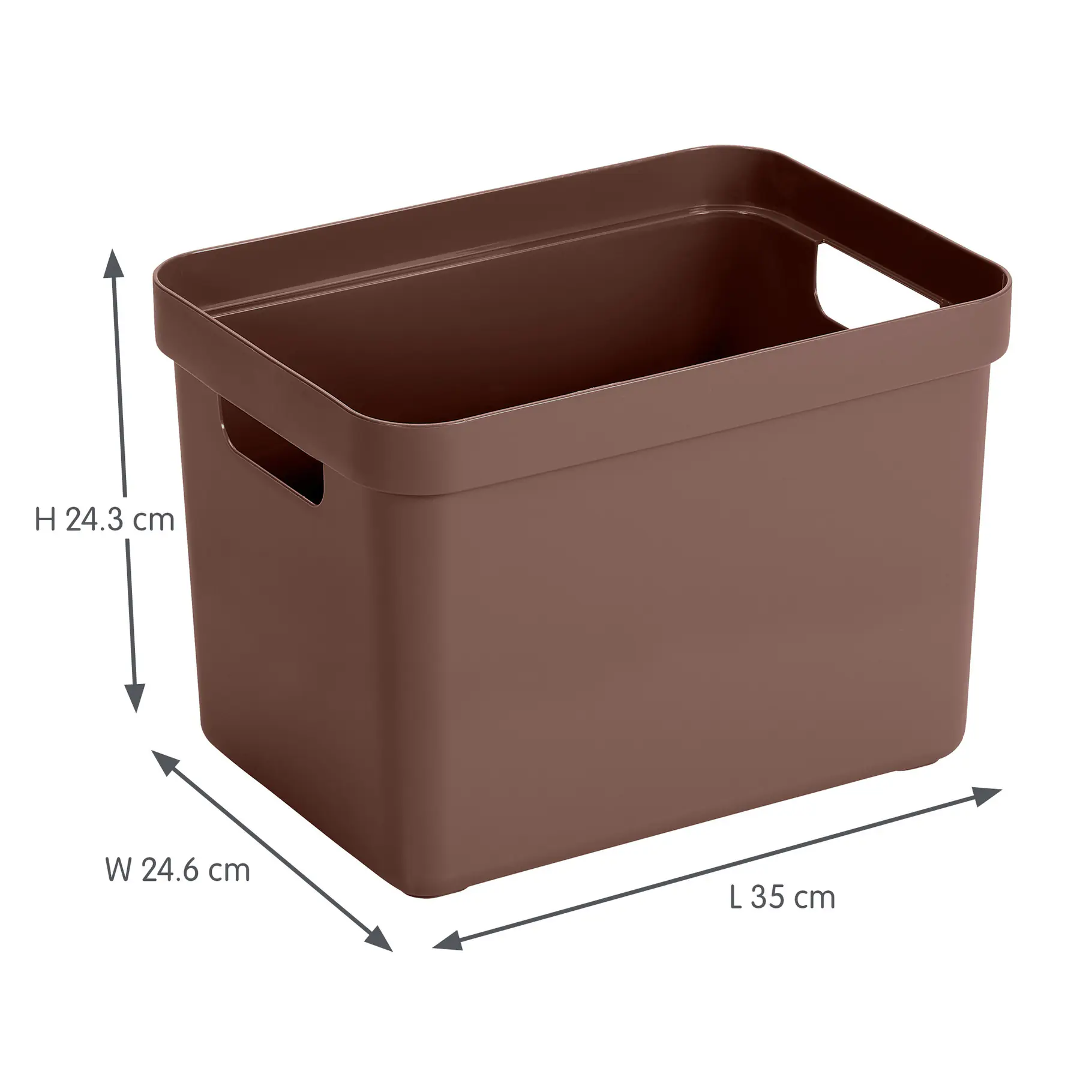 Sunware Aufbewahrungsbox Sigma Home mit Griffen 35 x 24,6 cm 18 L schoko 3er Set