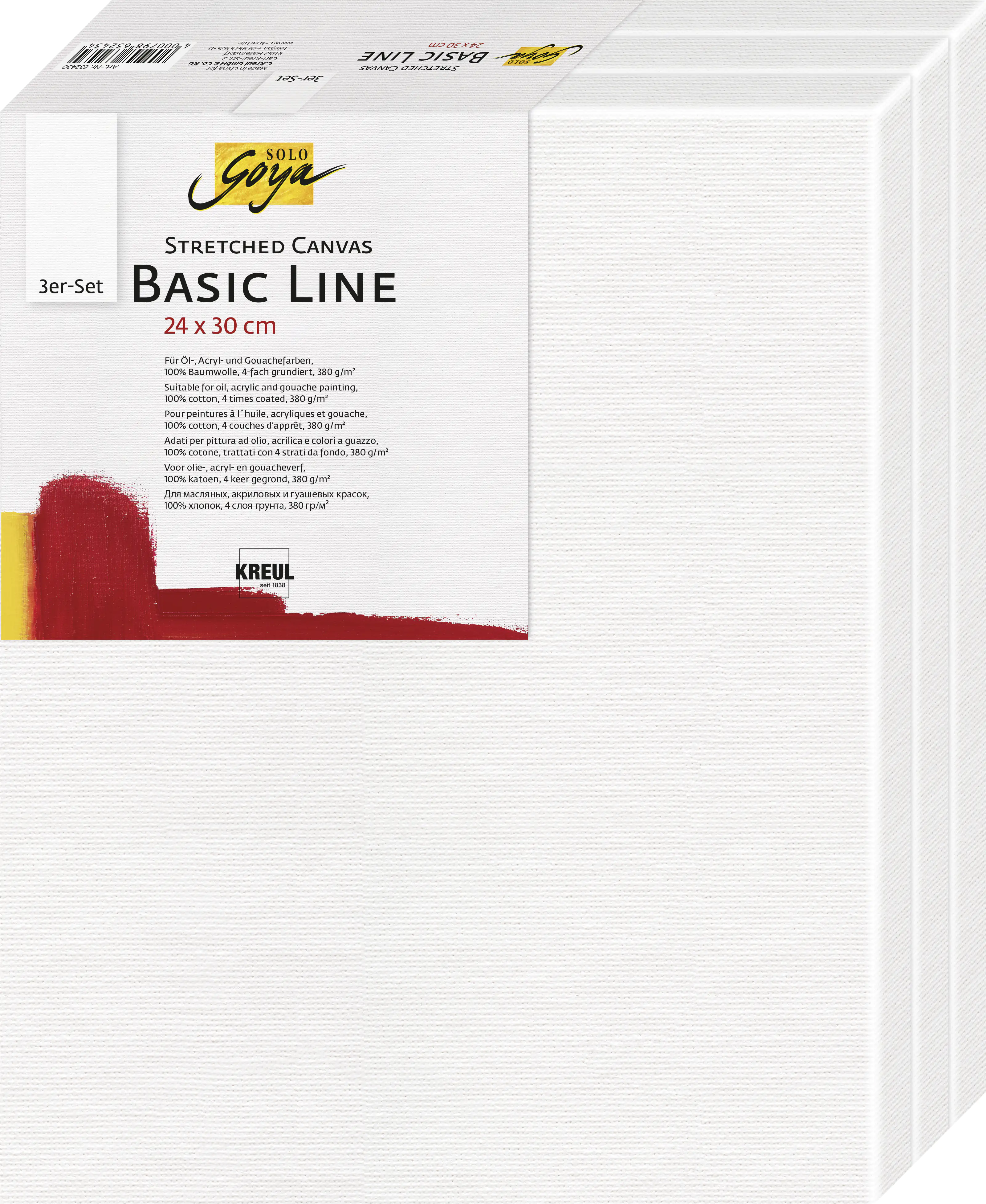 Solo Goya Keilrahmen 24 x 30 cm Basic Line Streched Canvas 3er Set