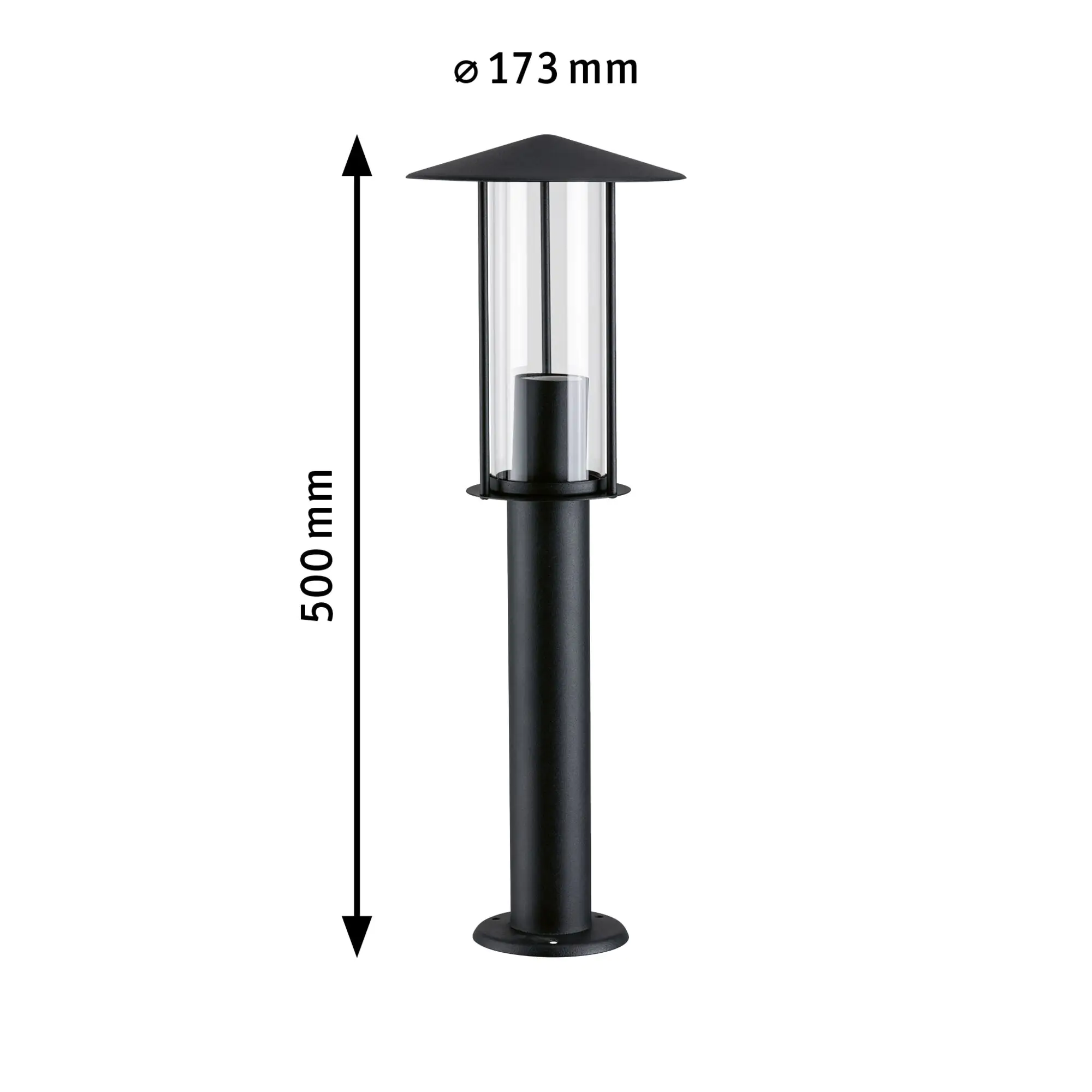 Paulmann Pollerleuchte Classic insect friendly schwarz 50 x 17,3 cm