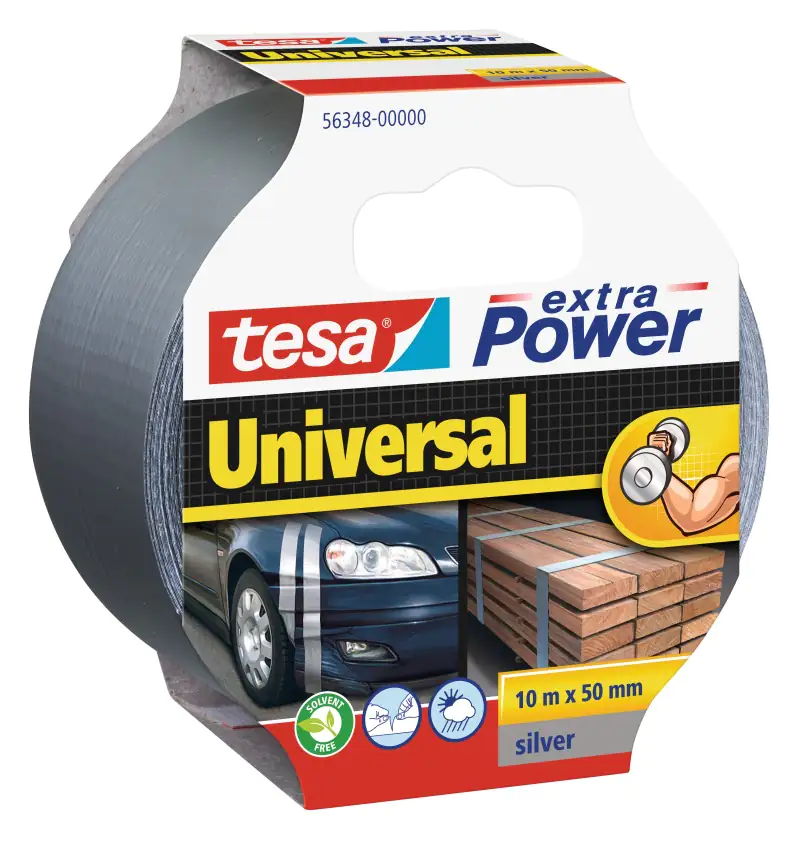 tesa extra Power Klebeband Universal 10 m x 50 mm, grau