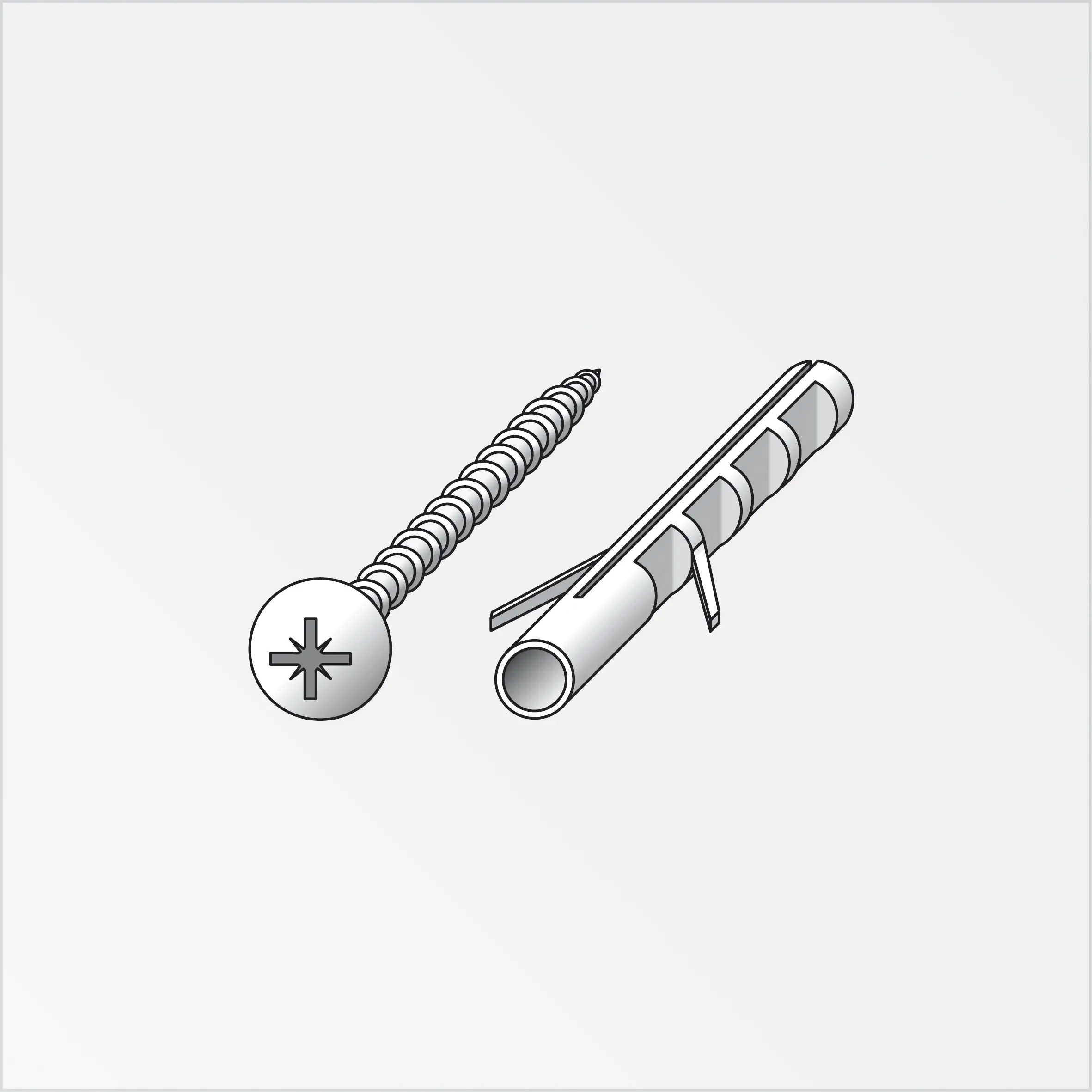 alfer Schrauben und Dübel 4 x 45 mm - 8 Stück verzinkt