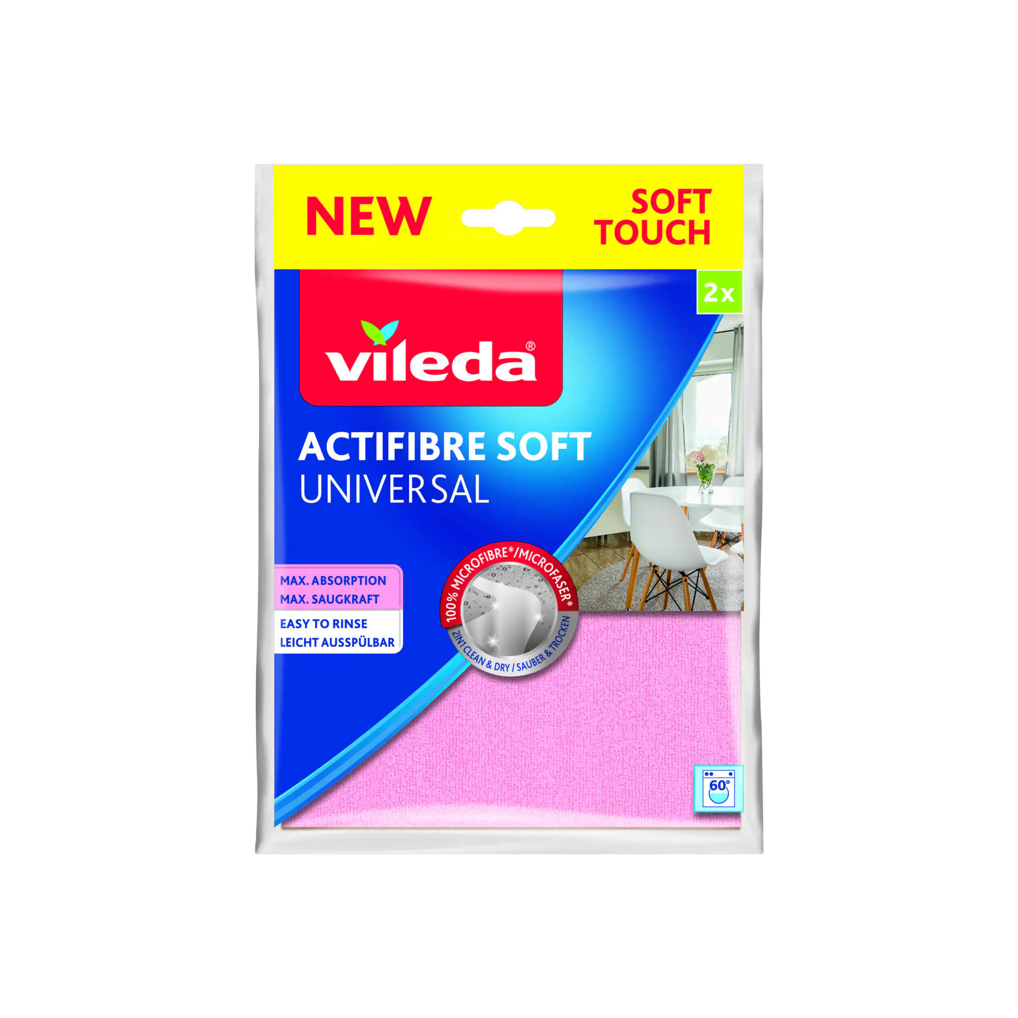 Vileda Actifibre Soft Allzwecktuch 2er Pack 27 x 32 cm