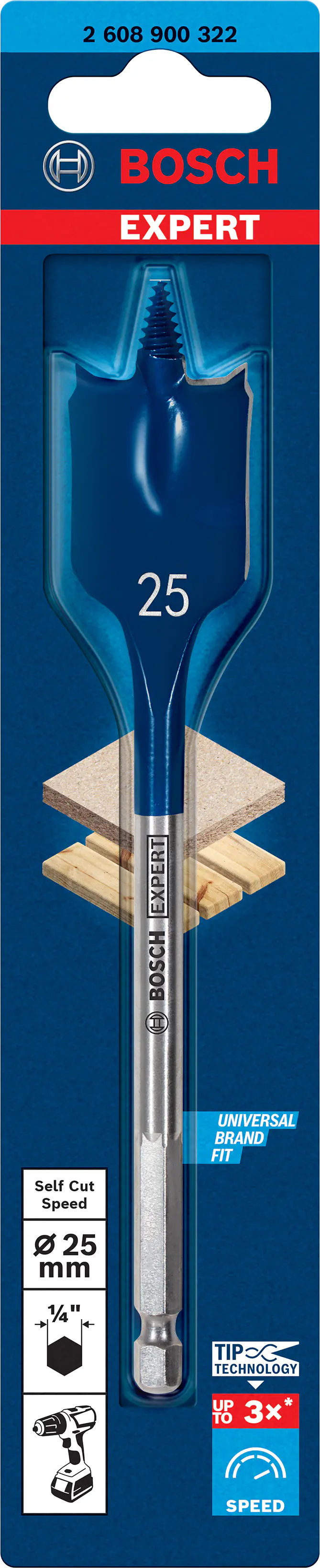 Bosch Expert Self Cut Speed Flachfräsbohrer 25 x 152 mm