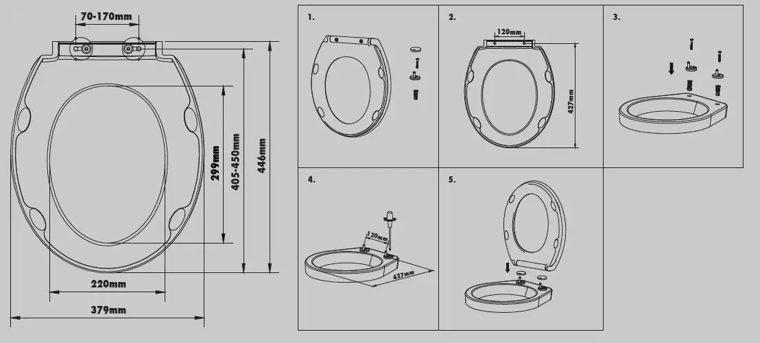 Primaster WC-Sitz mit Absenkautomatik Calgary weiß