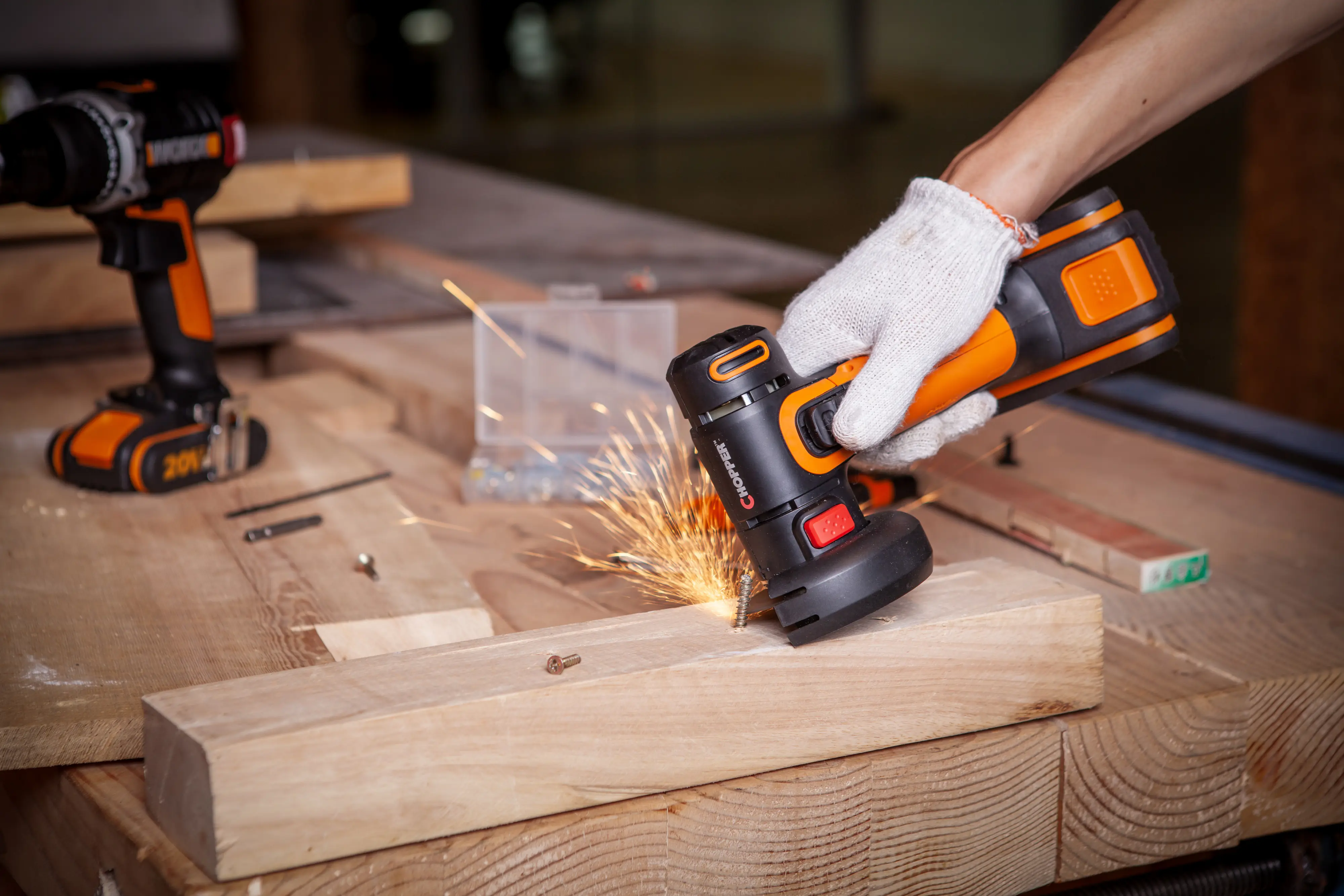 Worx Mini Akku-Winkelschleifer Chopper WX801 20 V inkl. Akku 2 Ah & Ladegerät