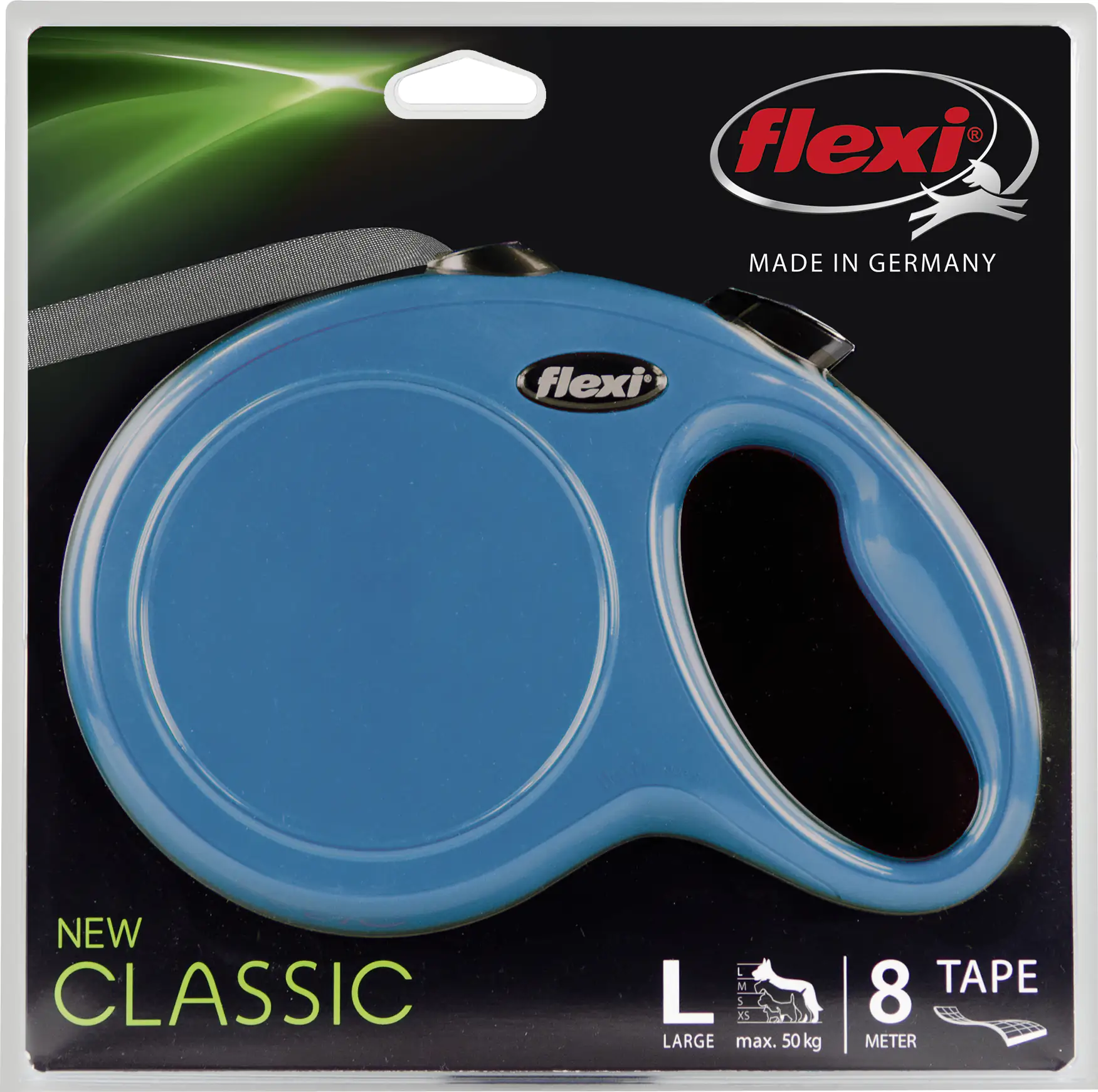 Flexi Hundeleine New Classic L blau, Gurt