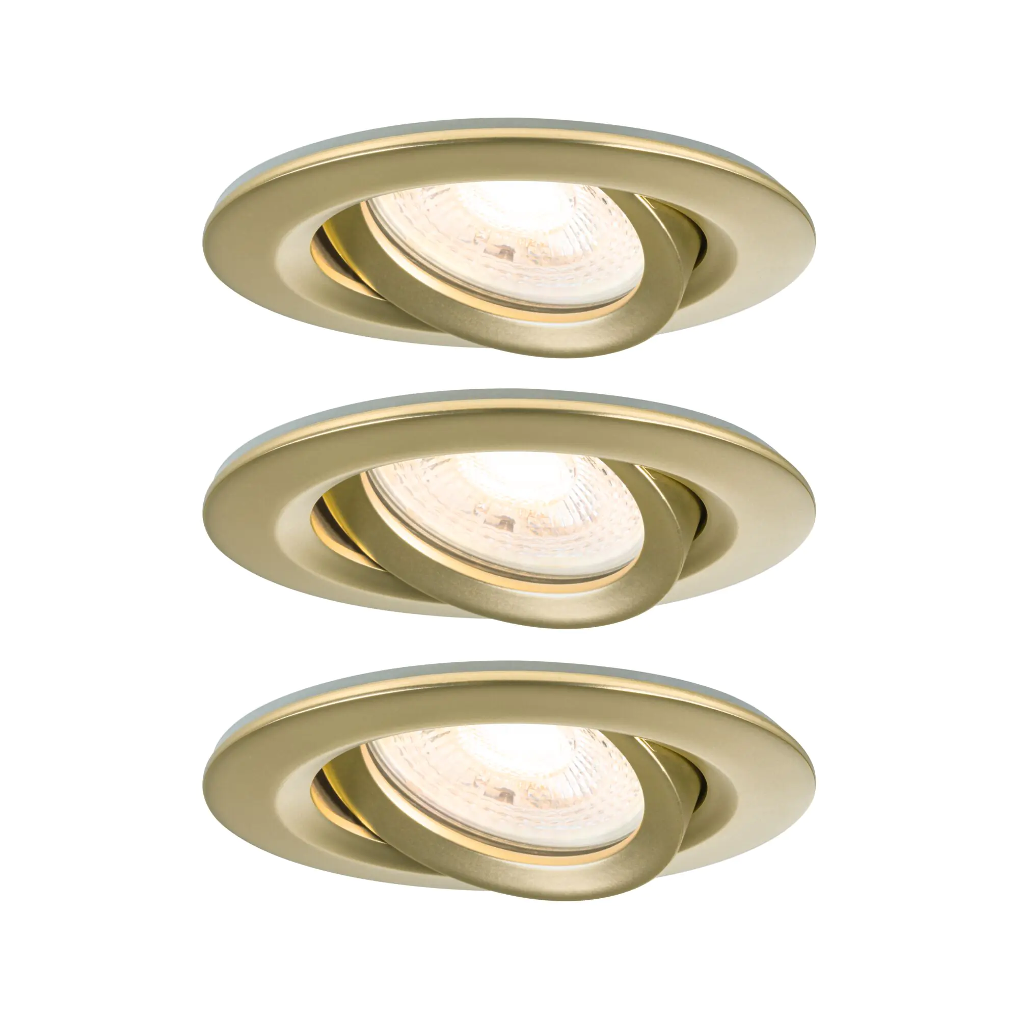 Paulmann LED-Einbauleuchten Set Nova 3x 6W schwenkbar gold matt