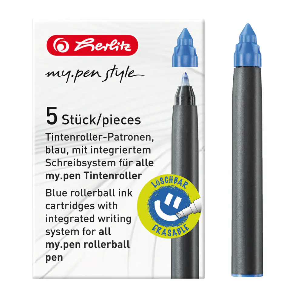 herlitz Tintenroller-Patronen my.pen blau 5 Stück