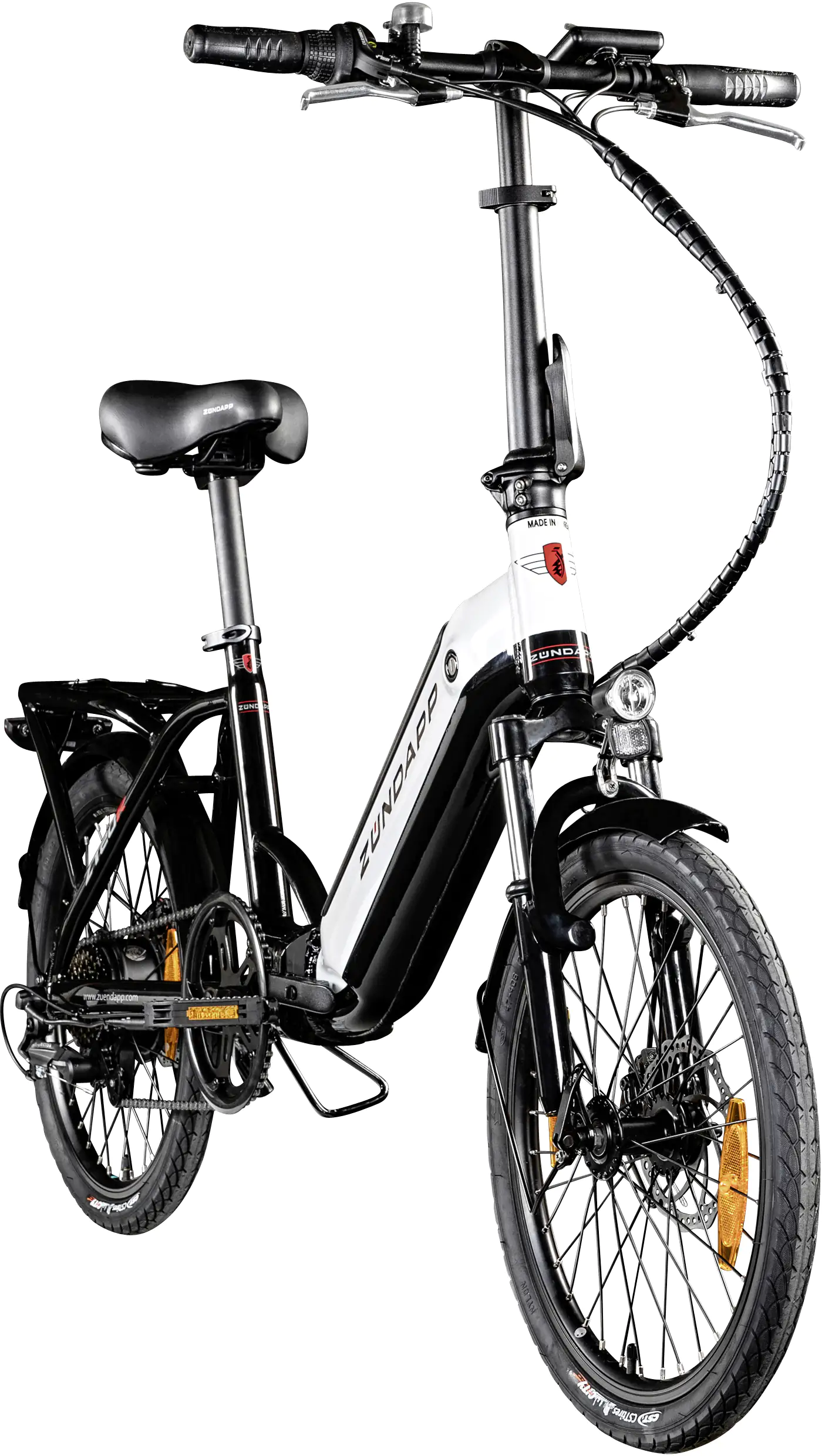 Zündapp E-Bike Faltrad ZT20R 20 Zoll RH 35cm 6-Gang 468 Wh schwarz weiß