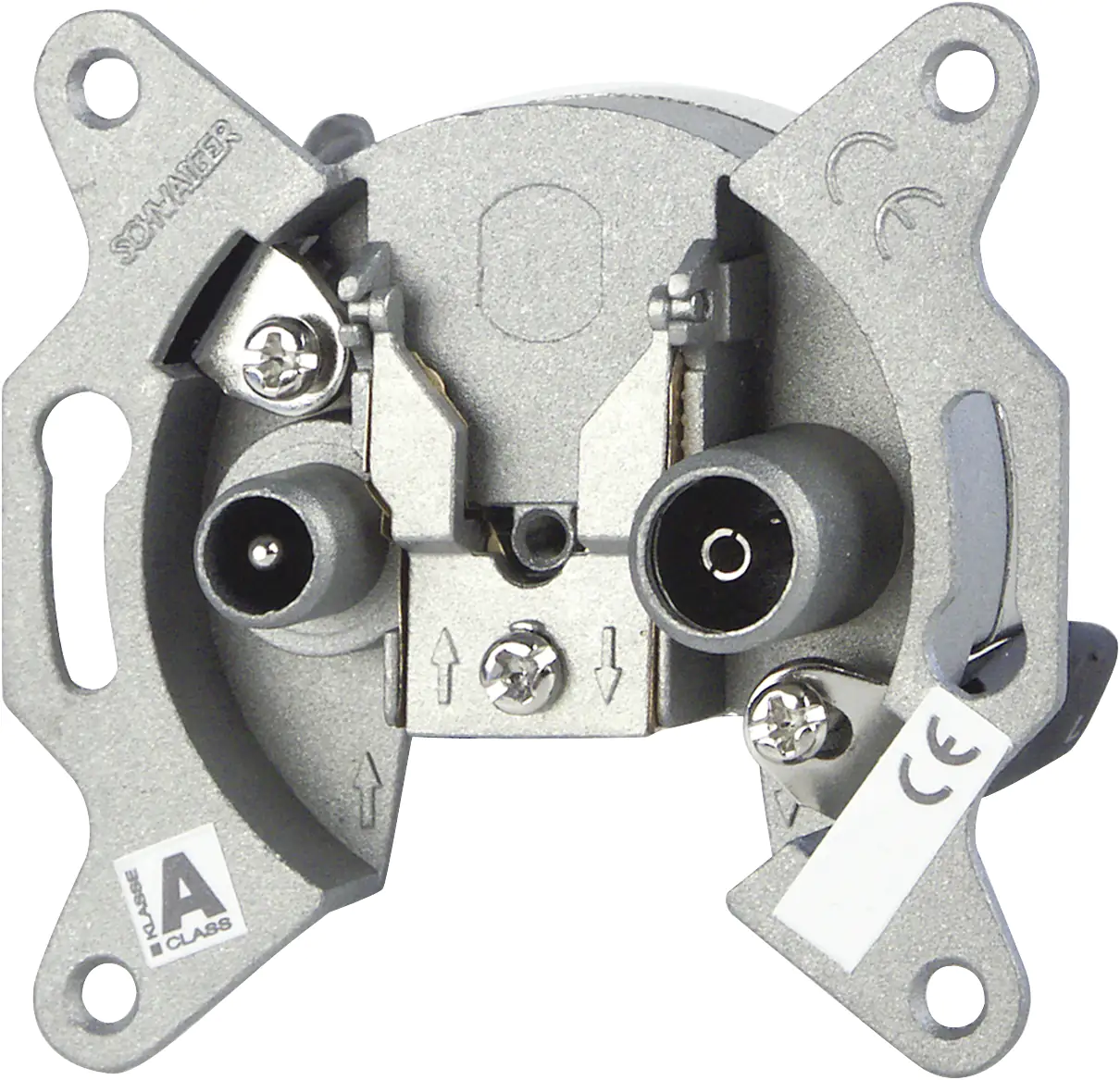 Schwaiger Antennen Richtkopplerdose RDS30 531 (8dB) silber, 2-Loch, 2x IEC