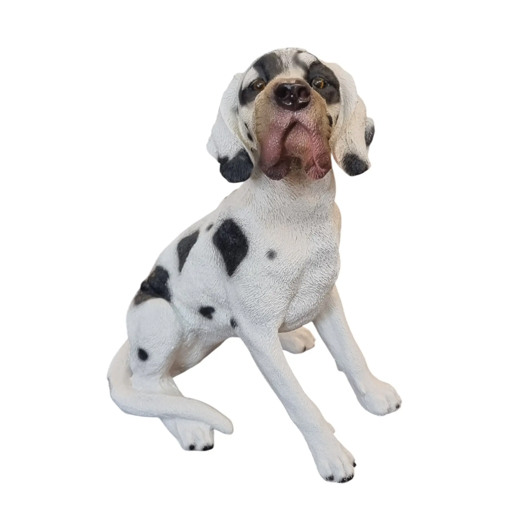 Dekofigur Dogge-Welpe 52 x 34 cm schwarz-weiß