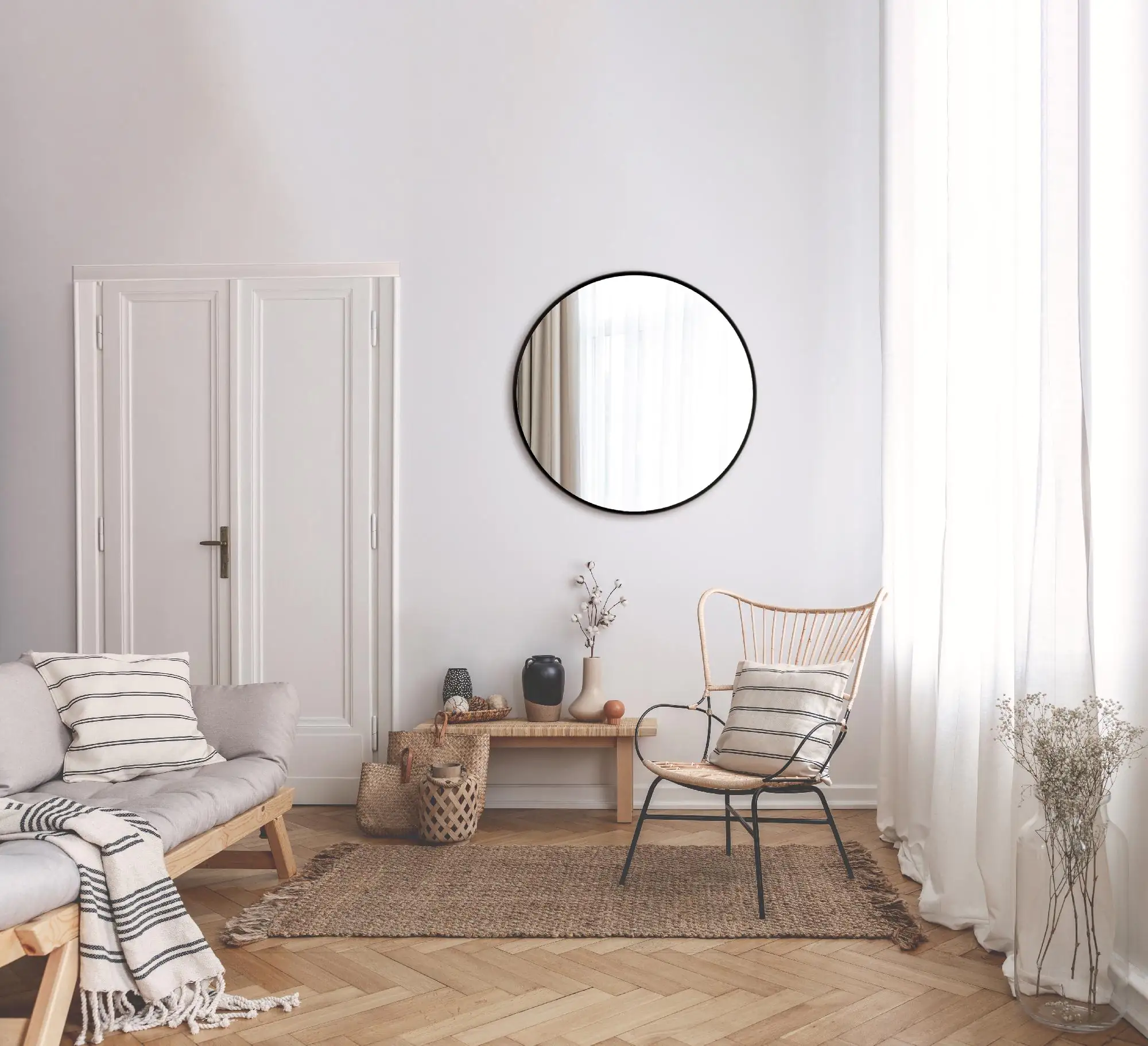 DSK Design Spiegel Silver Coiffeur Ø80 cm, schwarz