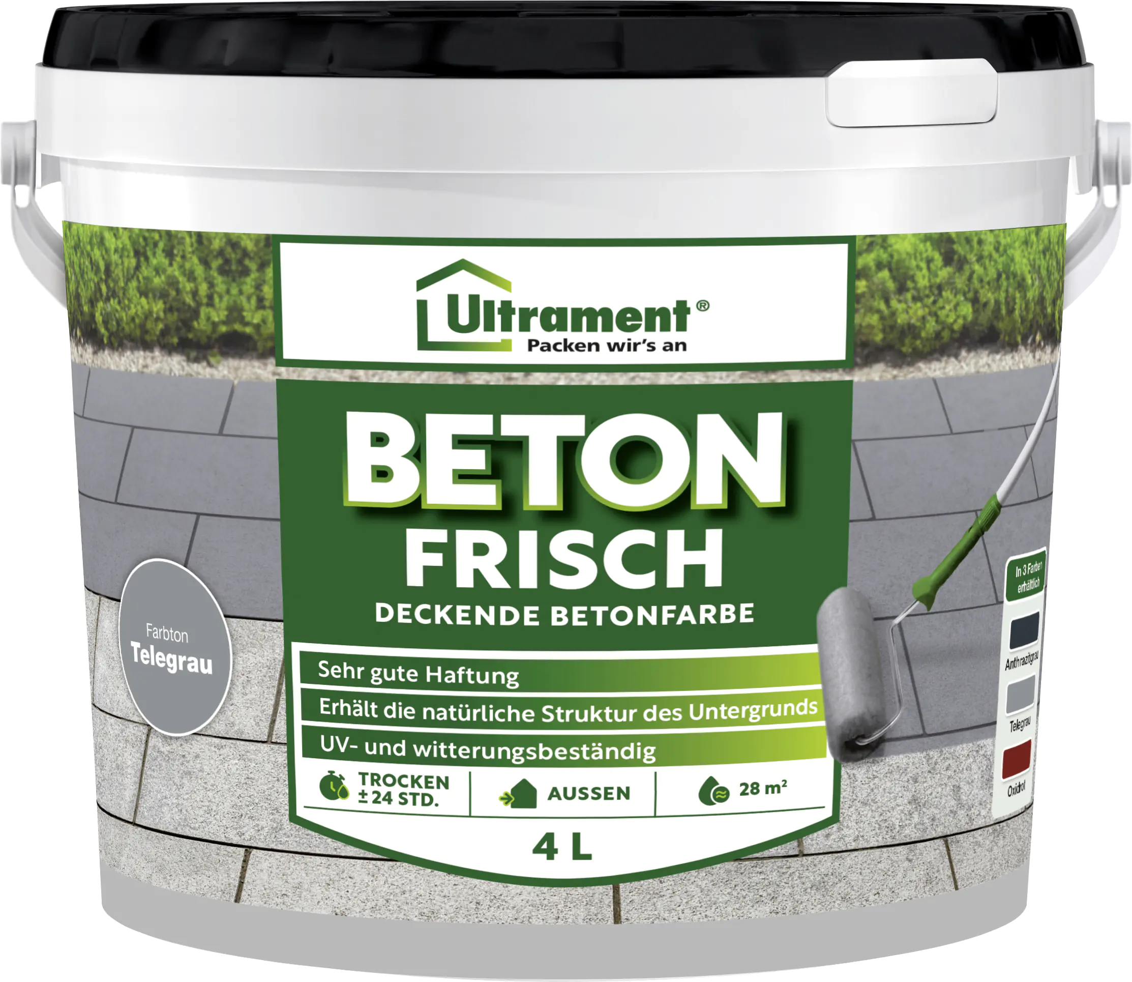 Ultrament Bodenfarbe Beton Frisch 4 L telegrau