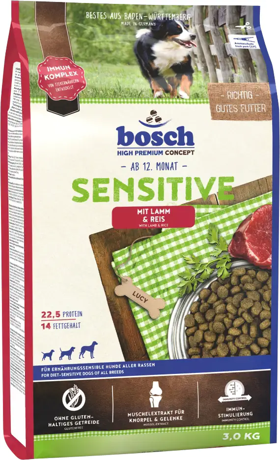 Bosch Hundetrockenfutter Adult Sensitive 3 kg Lamm & Reis 