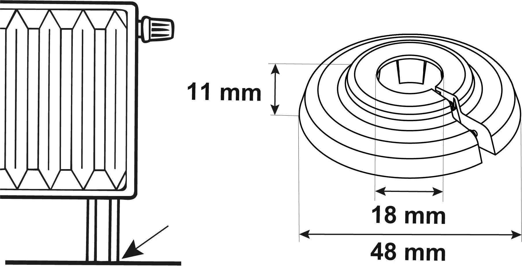 Cornat Heizungsrosette Ø 4,8 x 1,8 cm weiß - 4 Stück