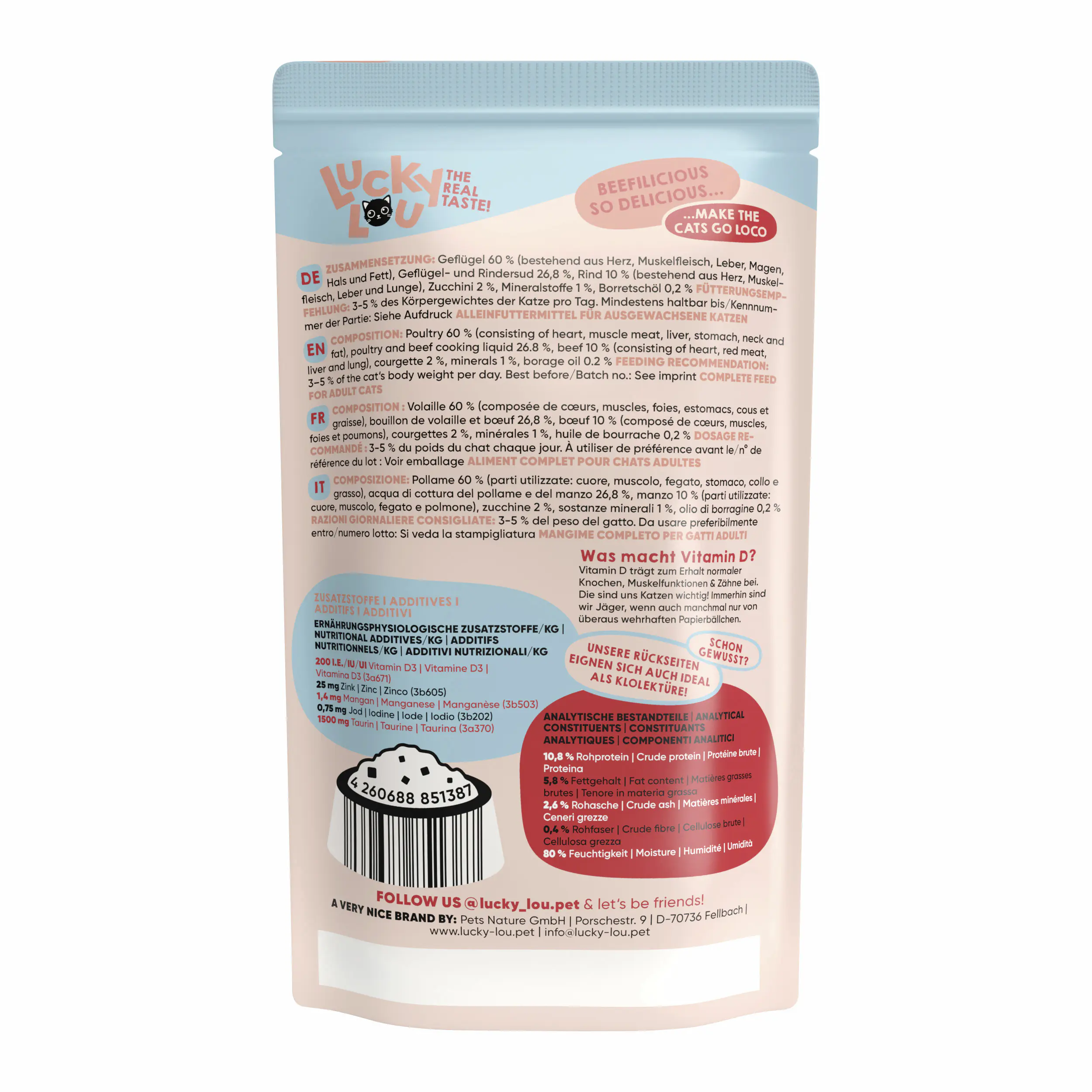 Lucky Lou Lifestage Adult Geflügel und Rind 125g