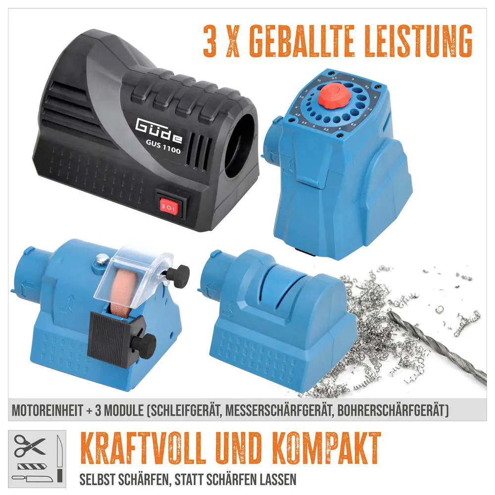 Güde Schärfstation 3 in 1 Schleifgerät Messerschärfgerät Bohrschärfgerät