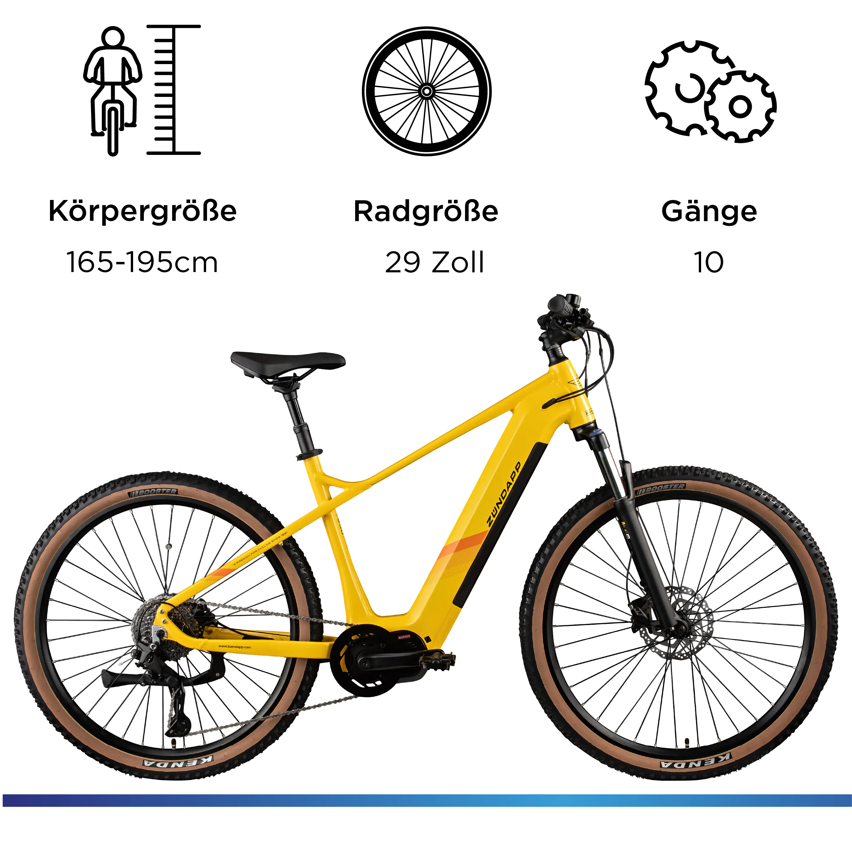 Zündapp E-Bike MTB X900 Pro 29 Zoll 10-Gang 733 Wh gelb
