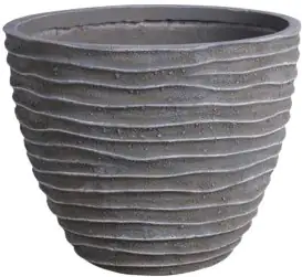 TrendLine Pflanztopf Ø 31,5 x 24,8 cm grau gerillt