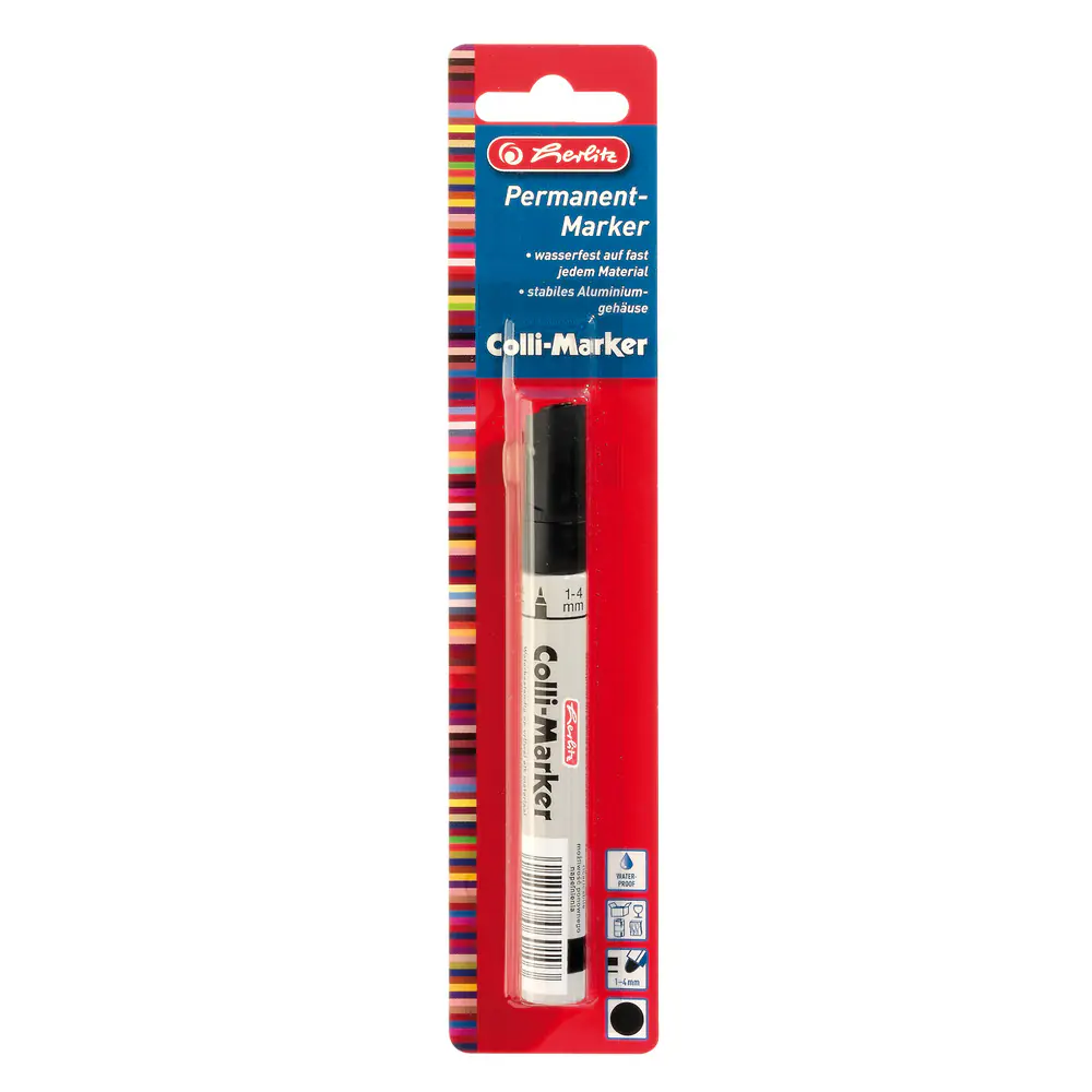 herlitz Permanentmarker Colli schwarz wasserfest 1 - 4 mm 
