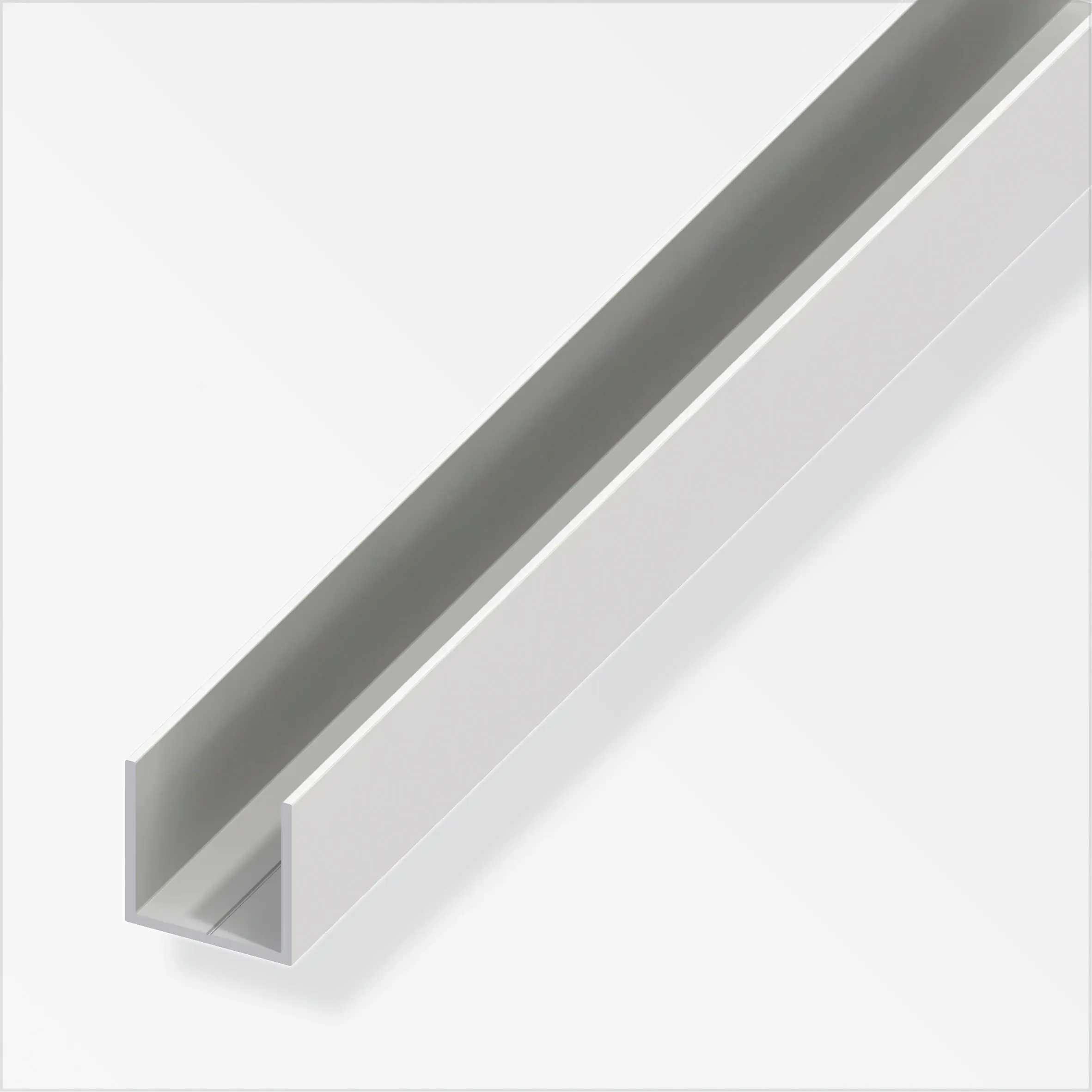 alfer Quadrat-U 1 m, 15.5 x 1.5 mm PVC (Kunststoff) glatt weiss