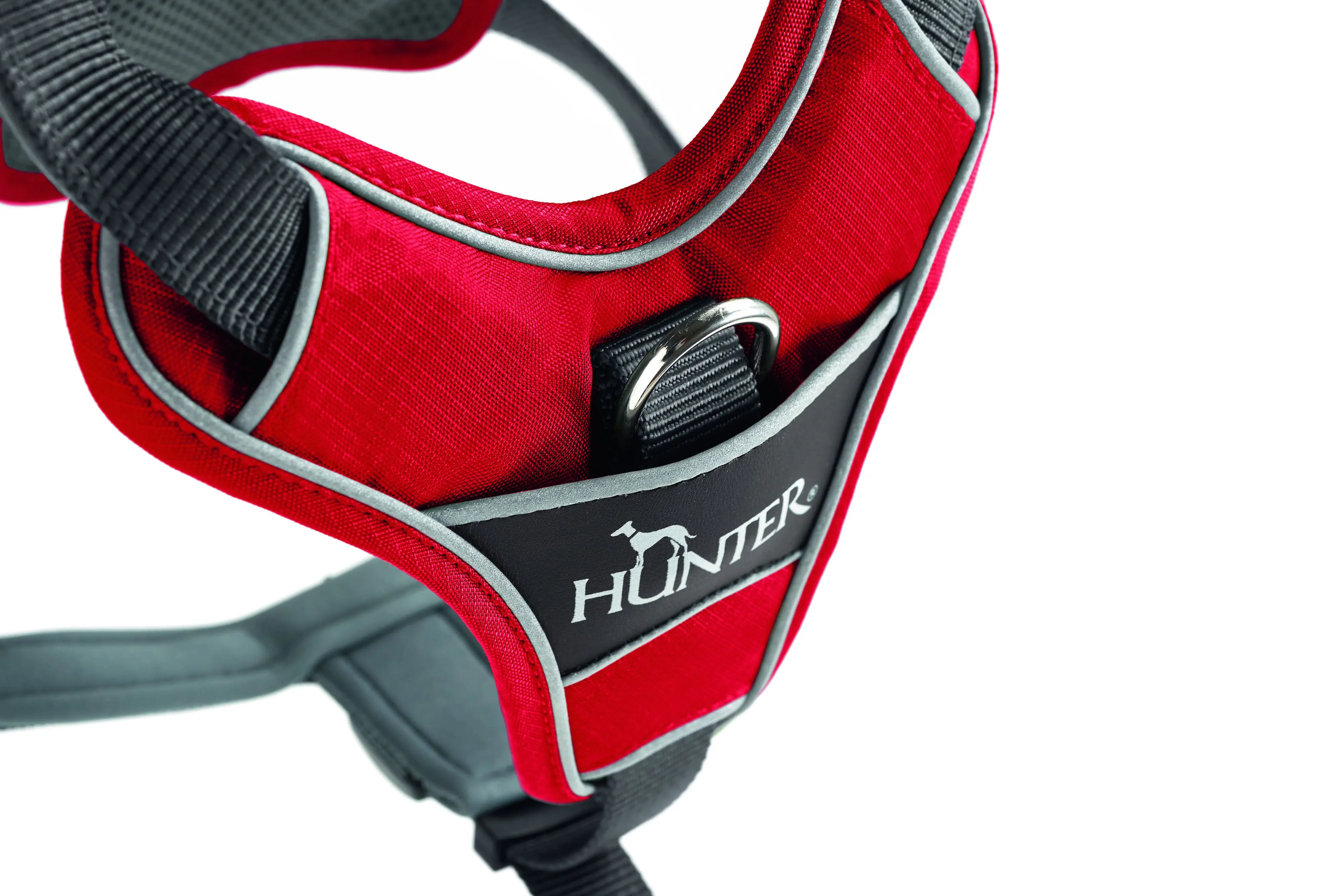 Hunter Hundegeschirr Divo L rot/grau