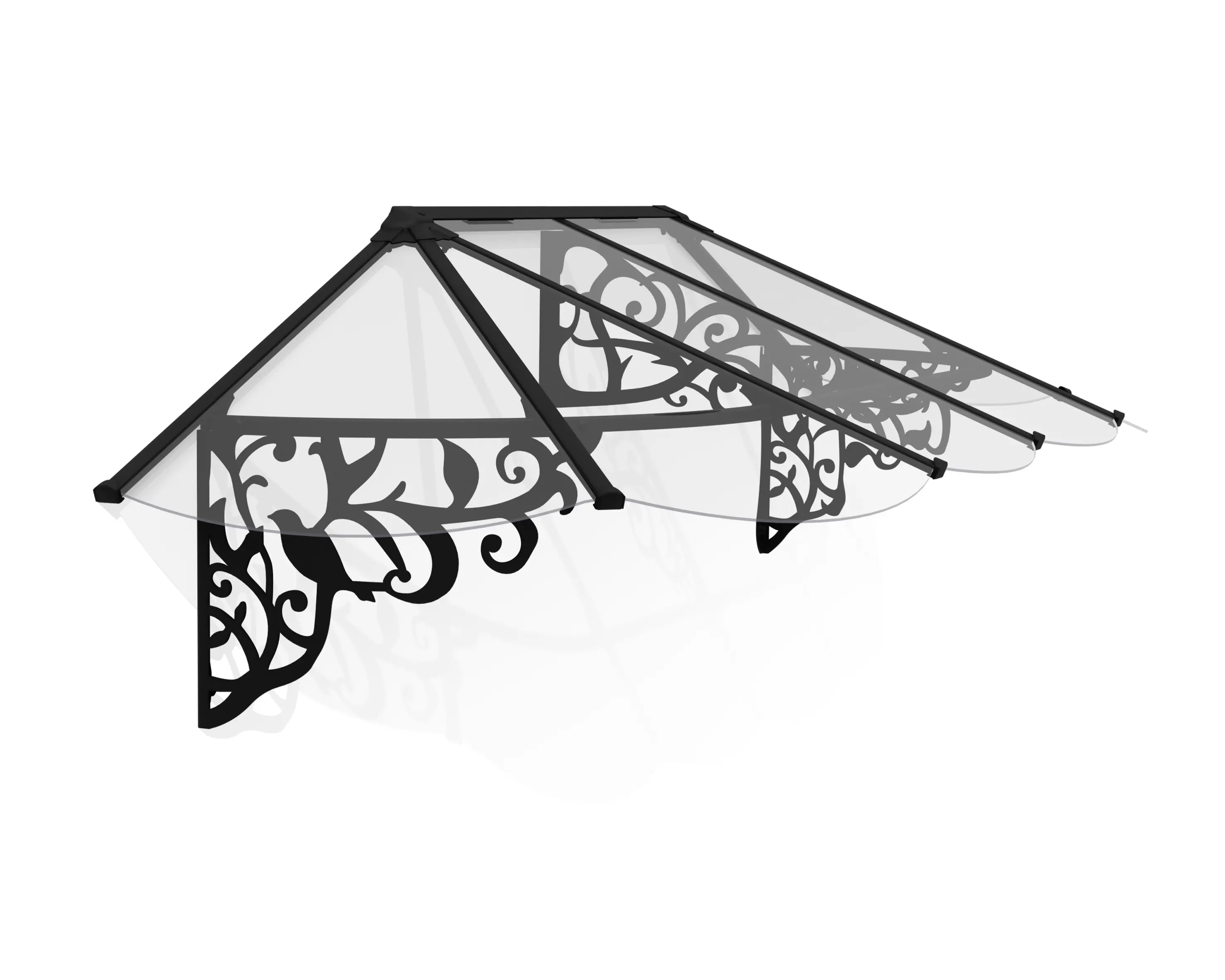 Canopia Vordach Lily 2600 Schwarz Alu 267 x 88 cm