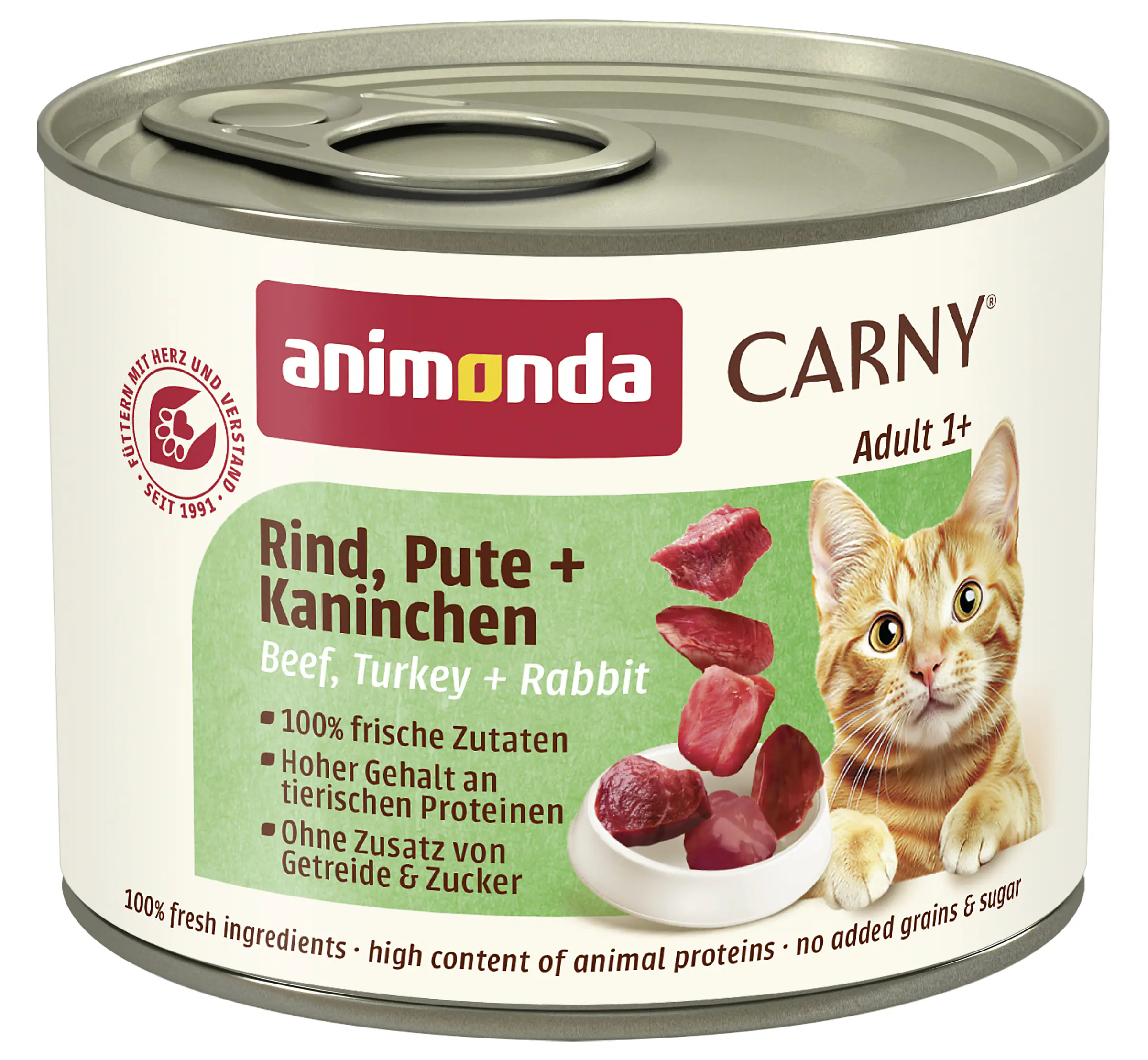 Animonda Carny Adult Katzennassfutter getreidefrei 200 g Rind, Pute & Kaninchen