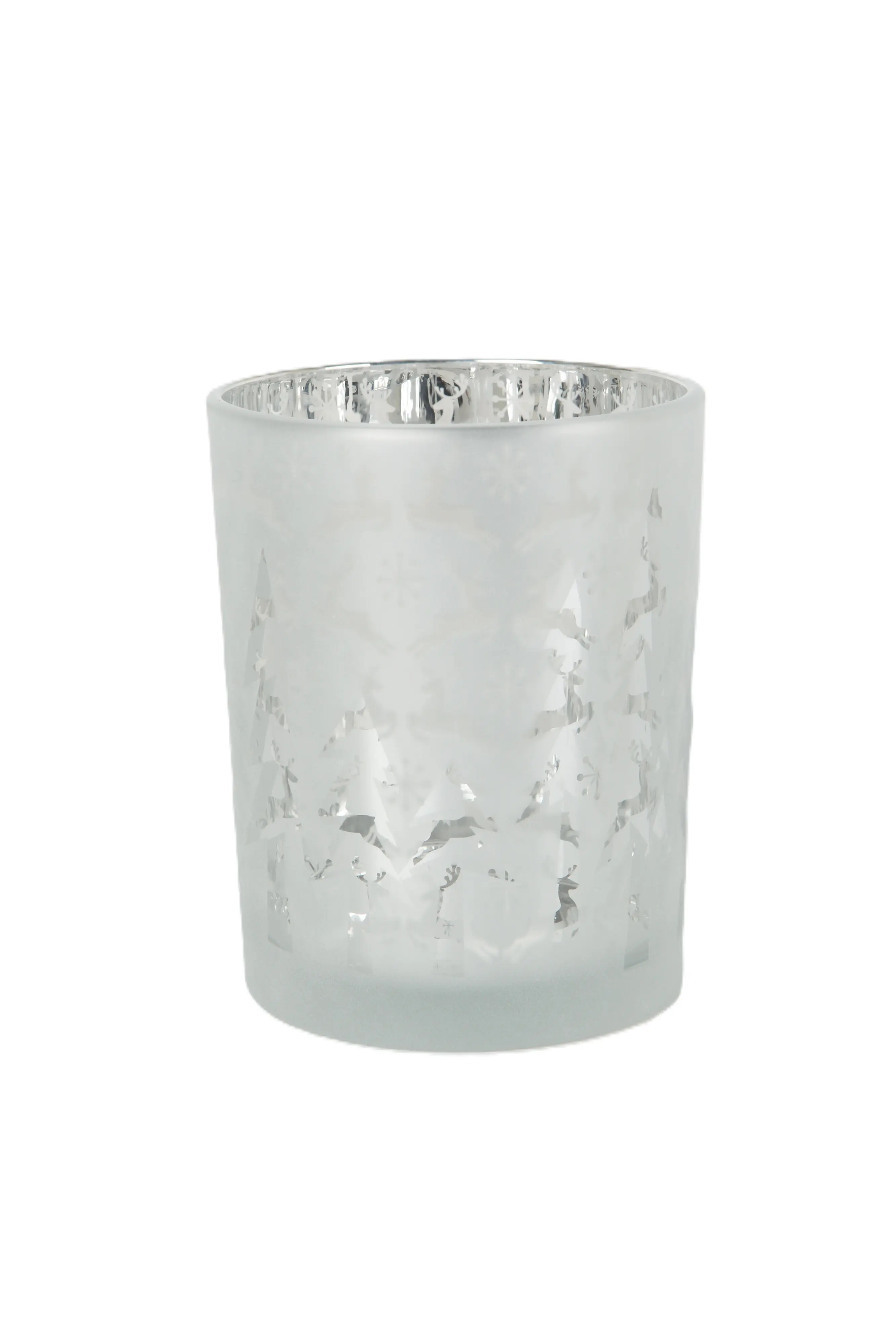 TrendLine Deko Windlicht Glas Ø 10 x 13 cm silber