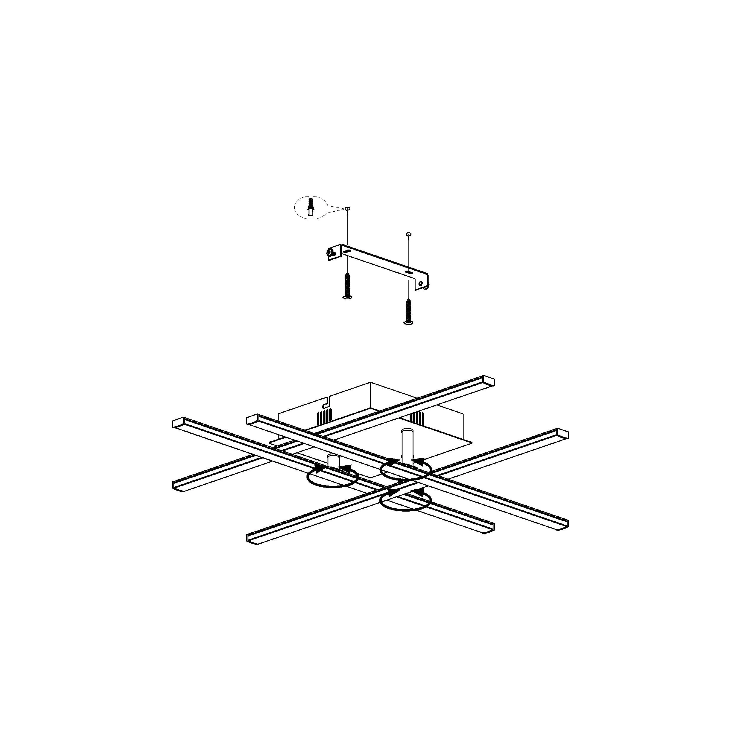 Eglo LED Deckenleuchte Lasana 3 schwarz 50 x 50 cm warmweiß