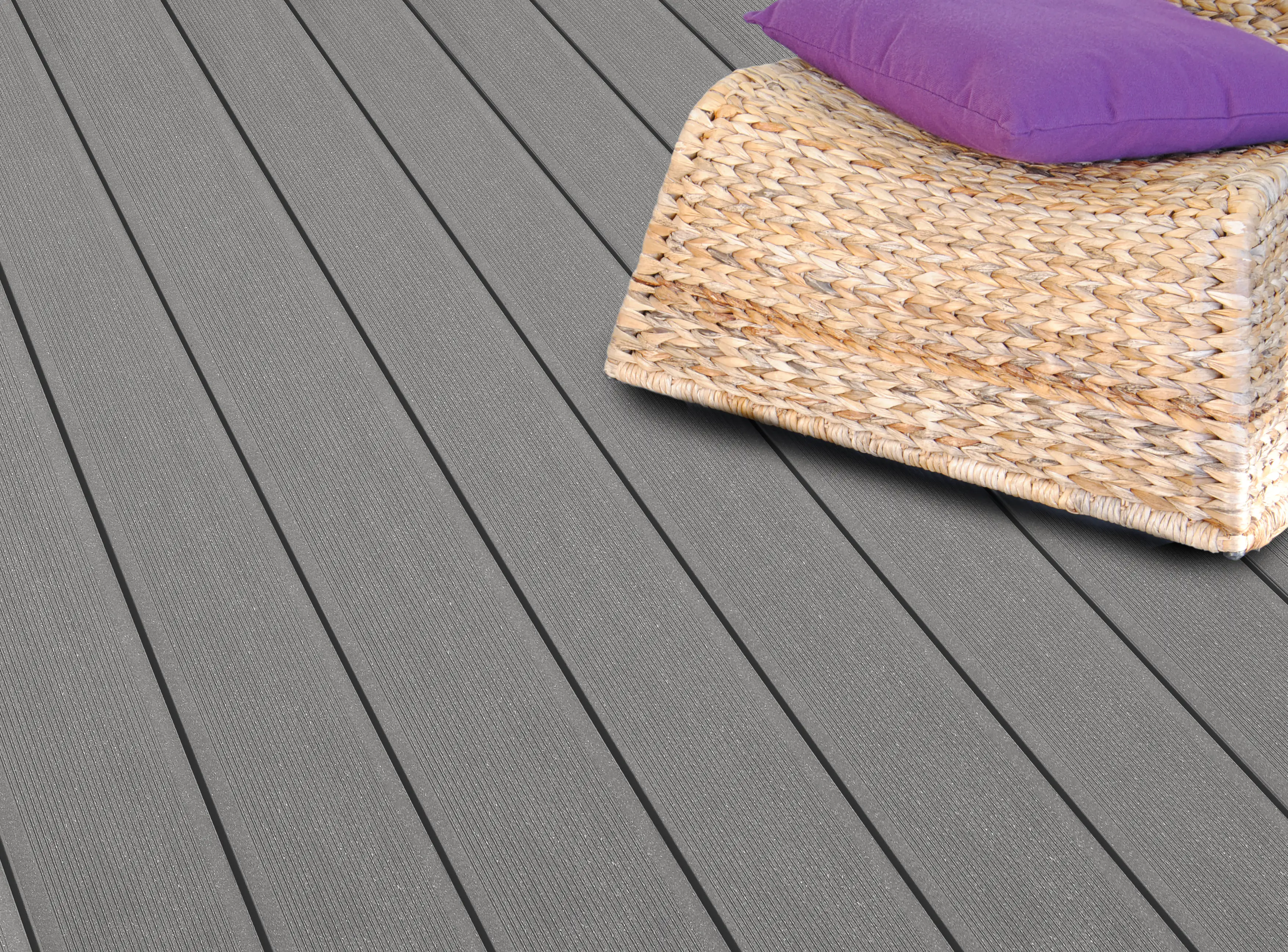 Kovalex Terrassendiele WPC Standard 14,5 x 2,6 cm grau gebürstet Meterware