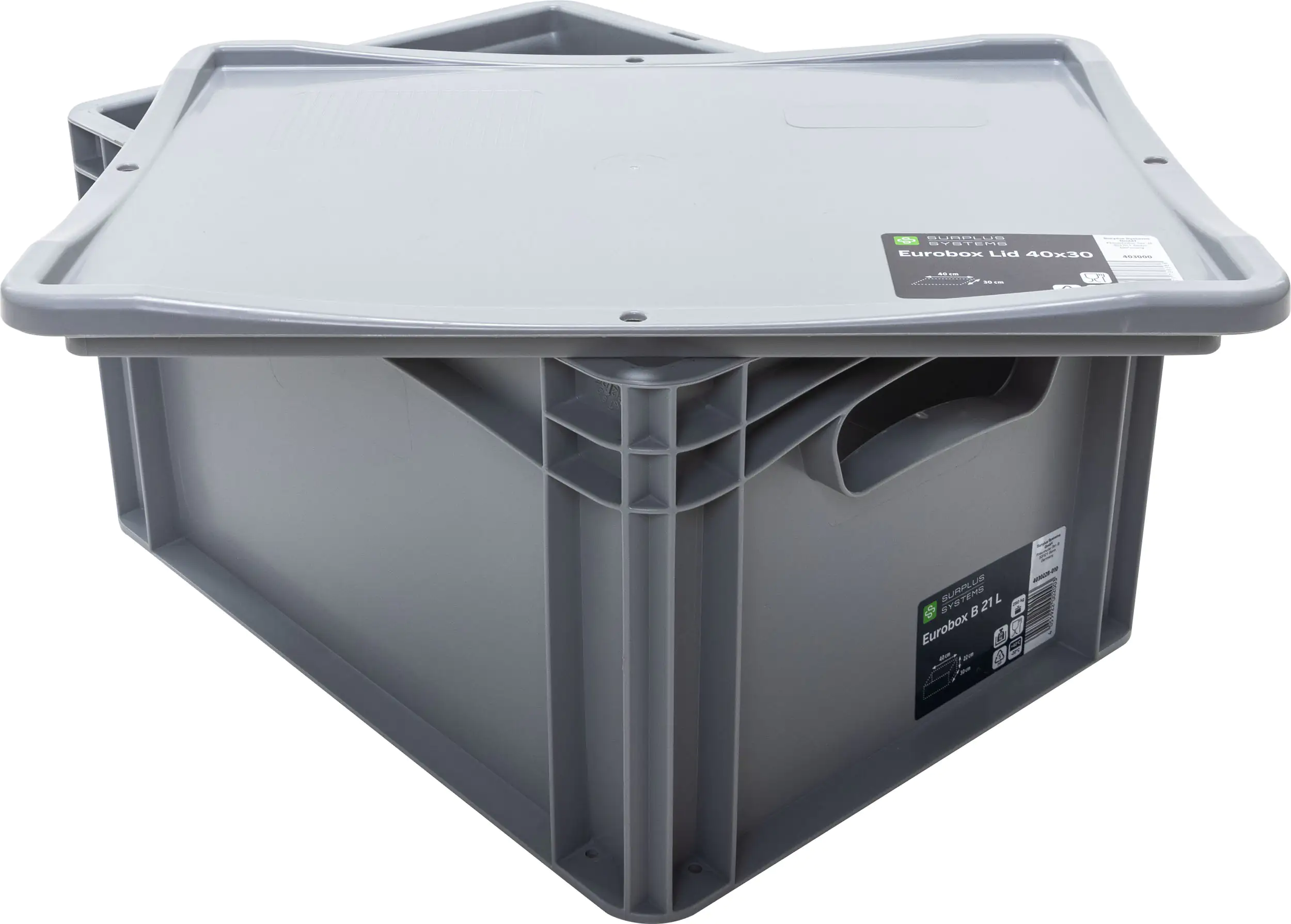 Surplus Systems Auflagedeckel für Eurobox 40 x 30 cm, grau