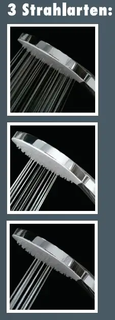 Primaster Handbrause 3 Strahlarten Water Power chrom-weiß mit Wasserspareinsatz