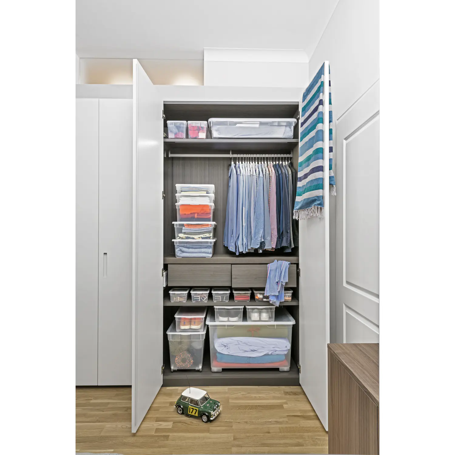 Rotho Aufbewahrungsbox CLEAR mit Deckel 10 L transparent 3er-Set