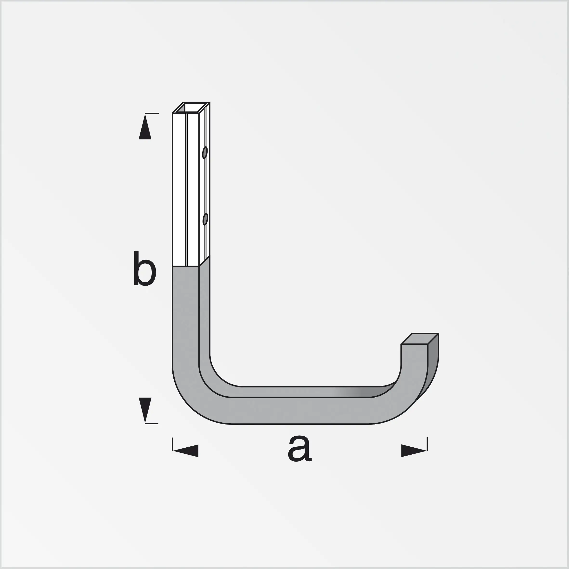 coaxis®-Wandhaken, gummiert 115 x 140 mm Aluminium roh schwarz
